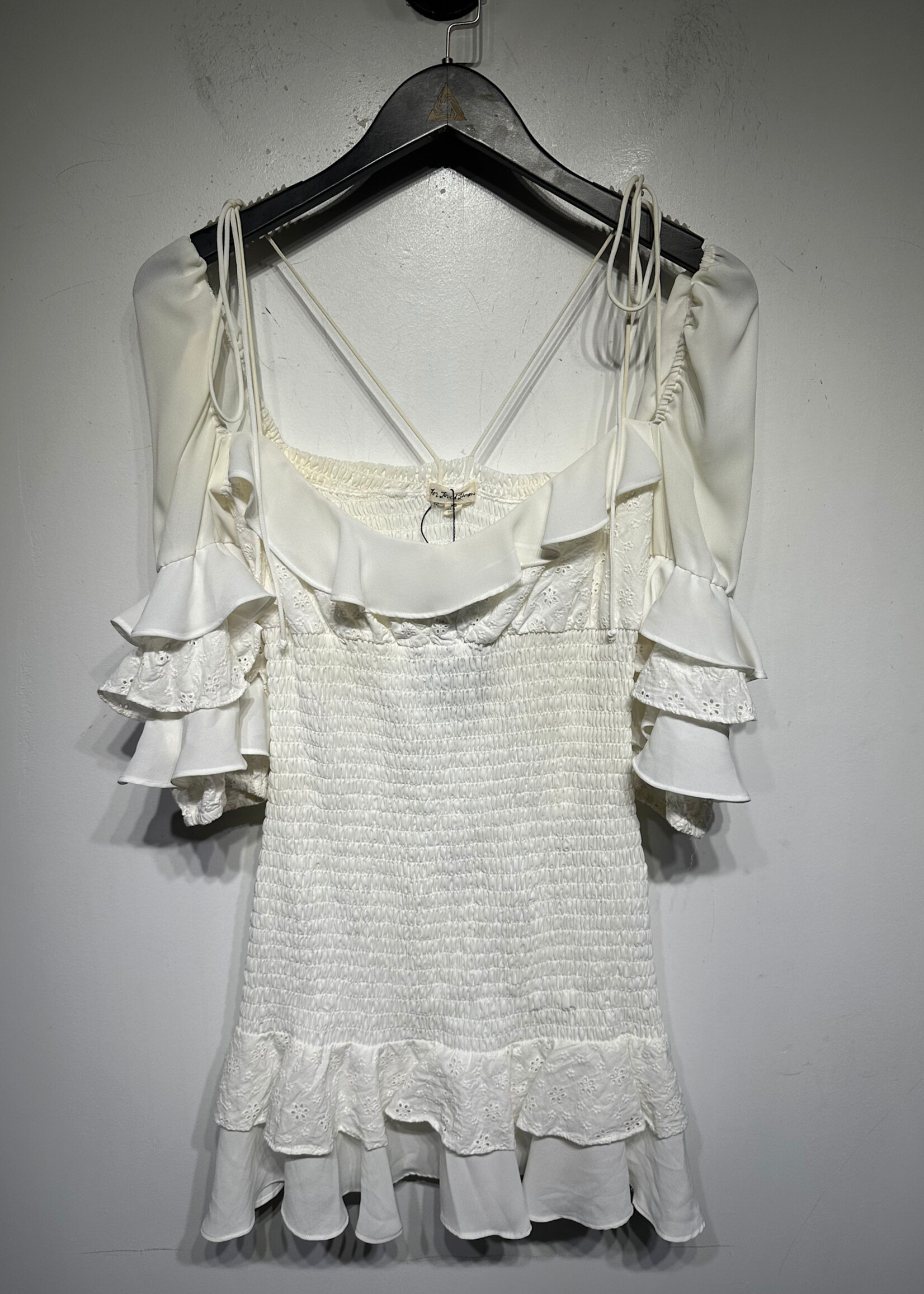 For Love and Lemons White Ruched Dress Fem XS
