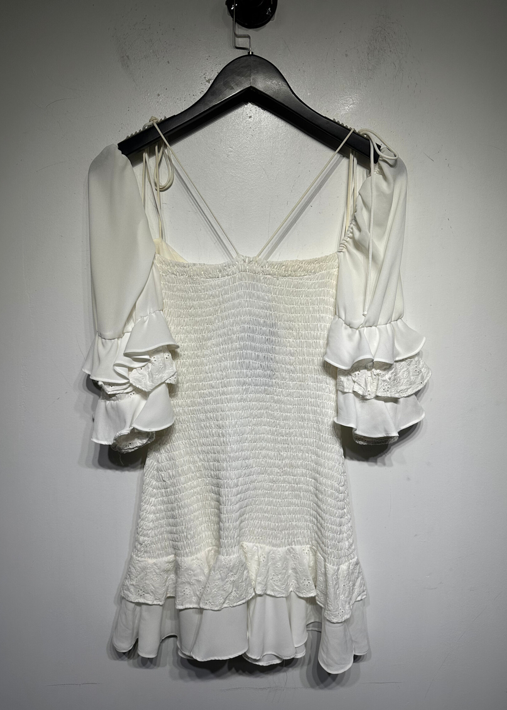 For Love and Lemons White Ruched Dress Fem XS