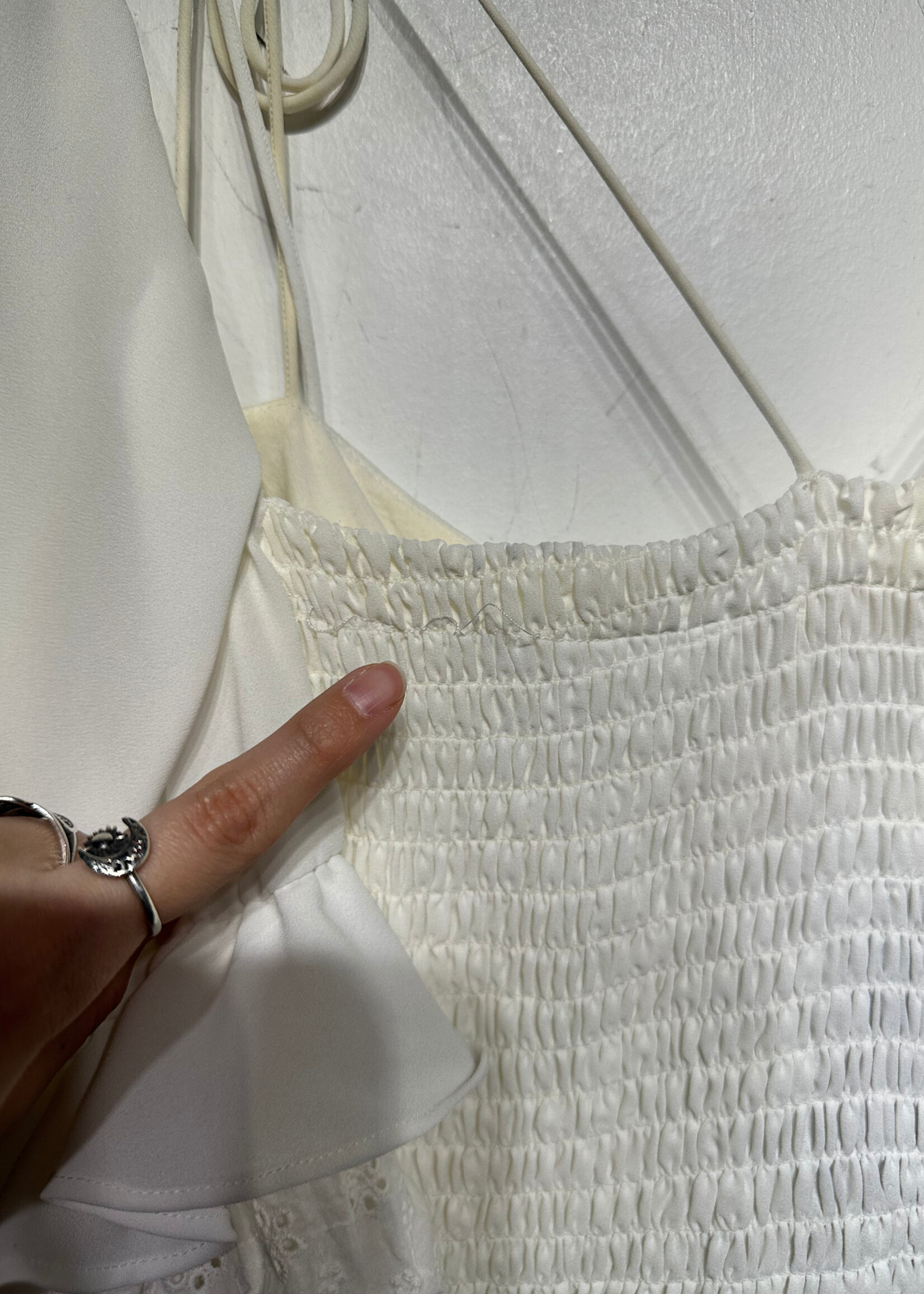 For Love and Lemons White Ruched Dress Fem XS