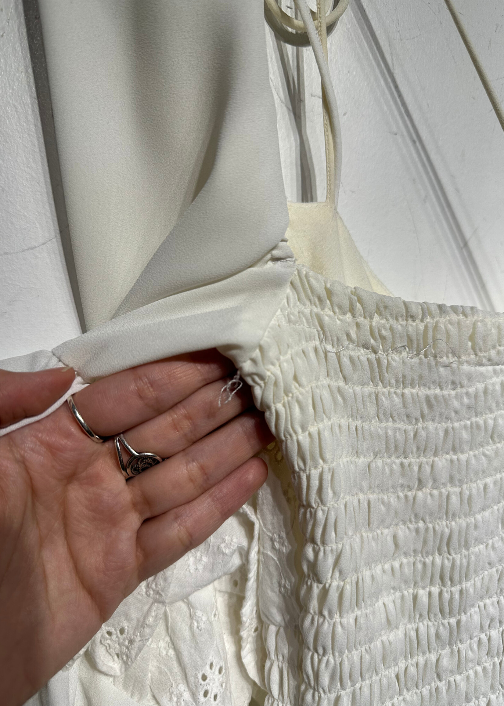 For Love and Lemons White Ruched Dress Fem XS