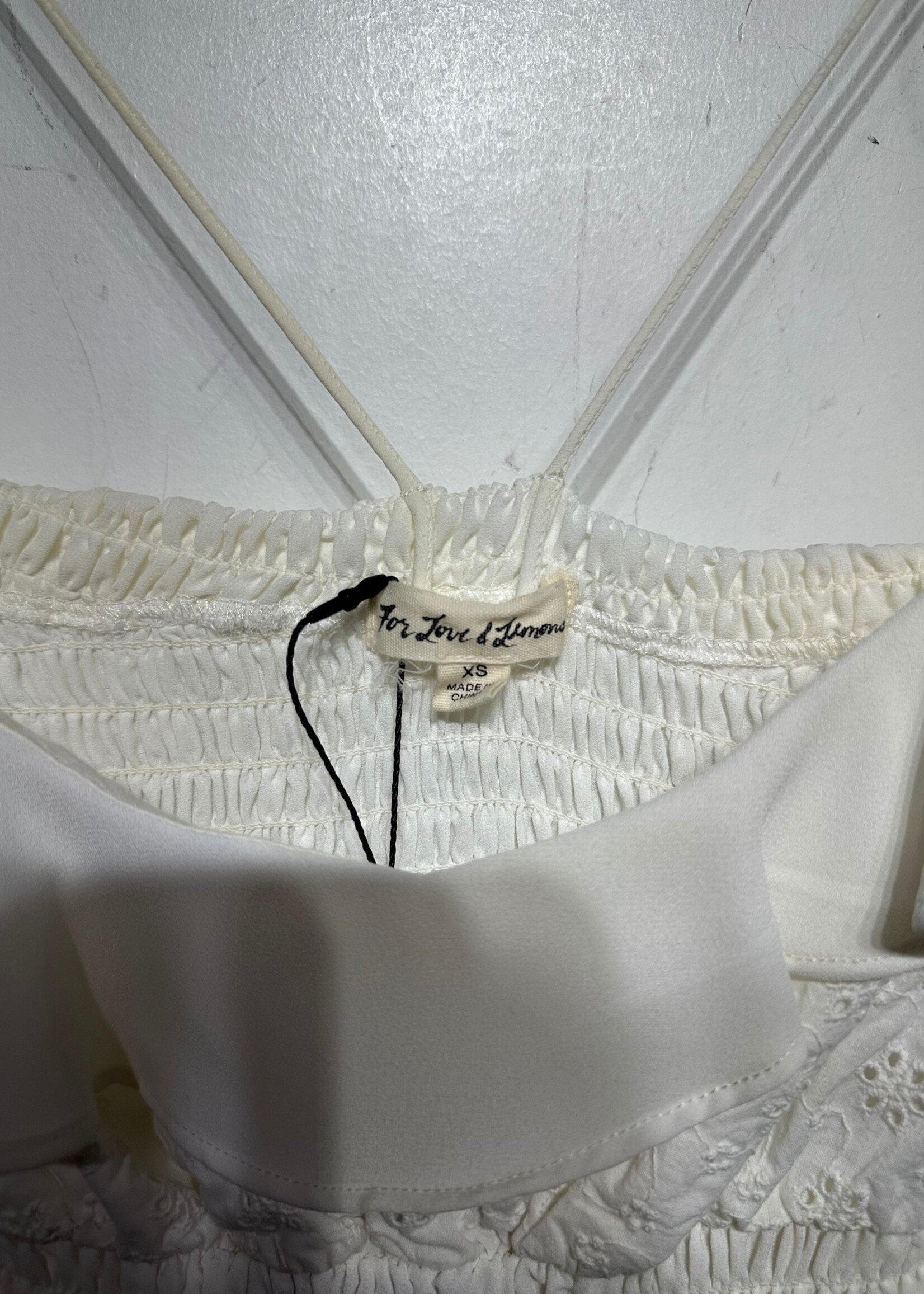 For Love and Lemons White Ruched Dress Fem XS