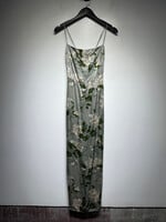 Reformation Green Floral Satin Maxi Dress 0/XS
