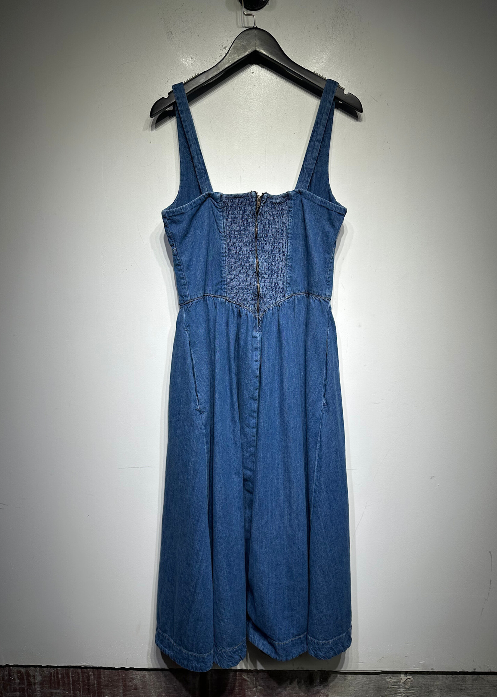 Reformation Midwash Denim Maxi Dress L