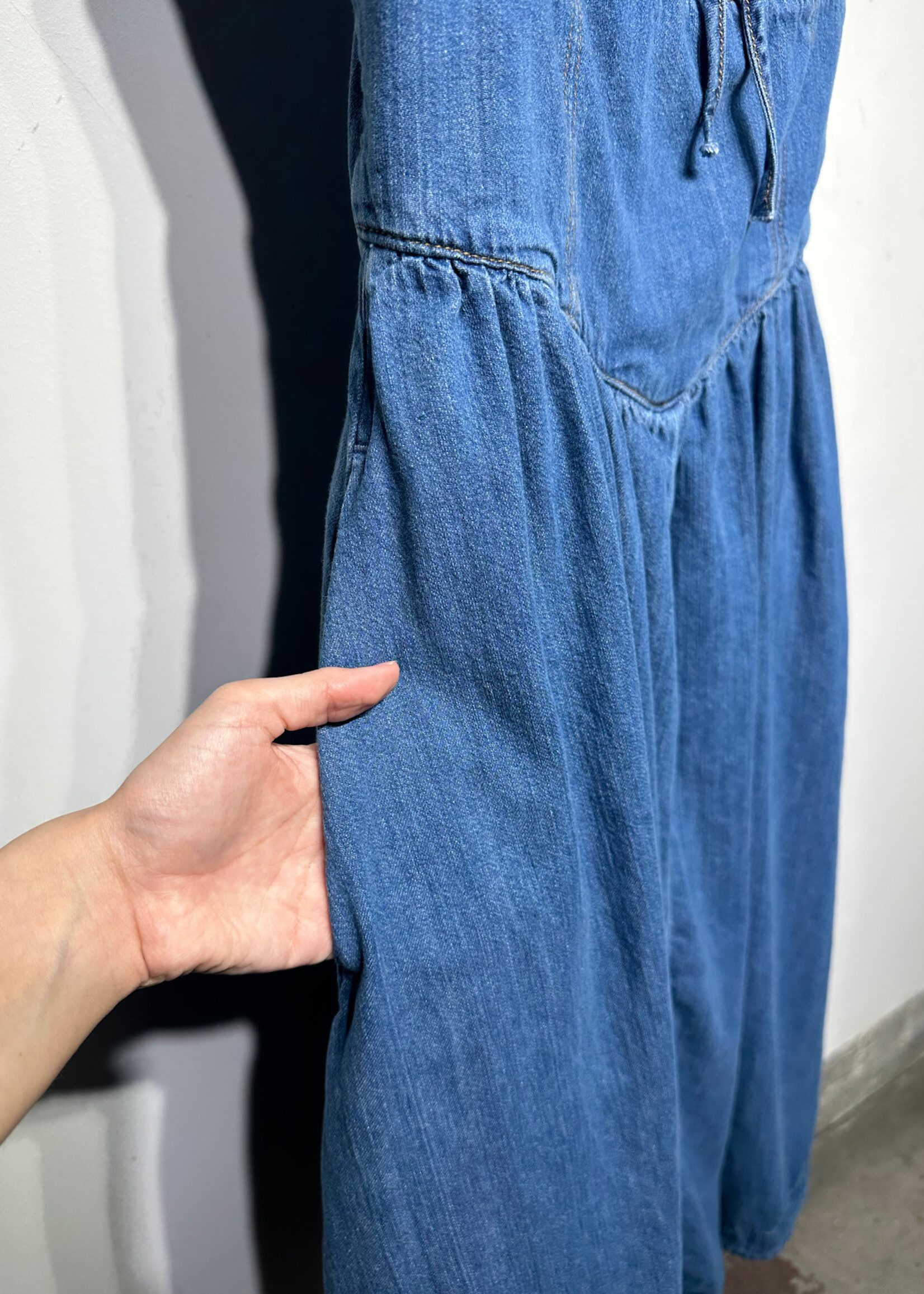 Reformation Midwash Denim Maxi Dress L