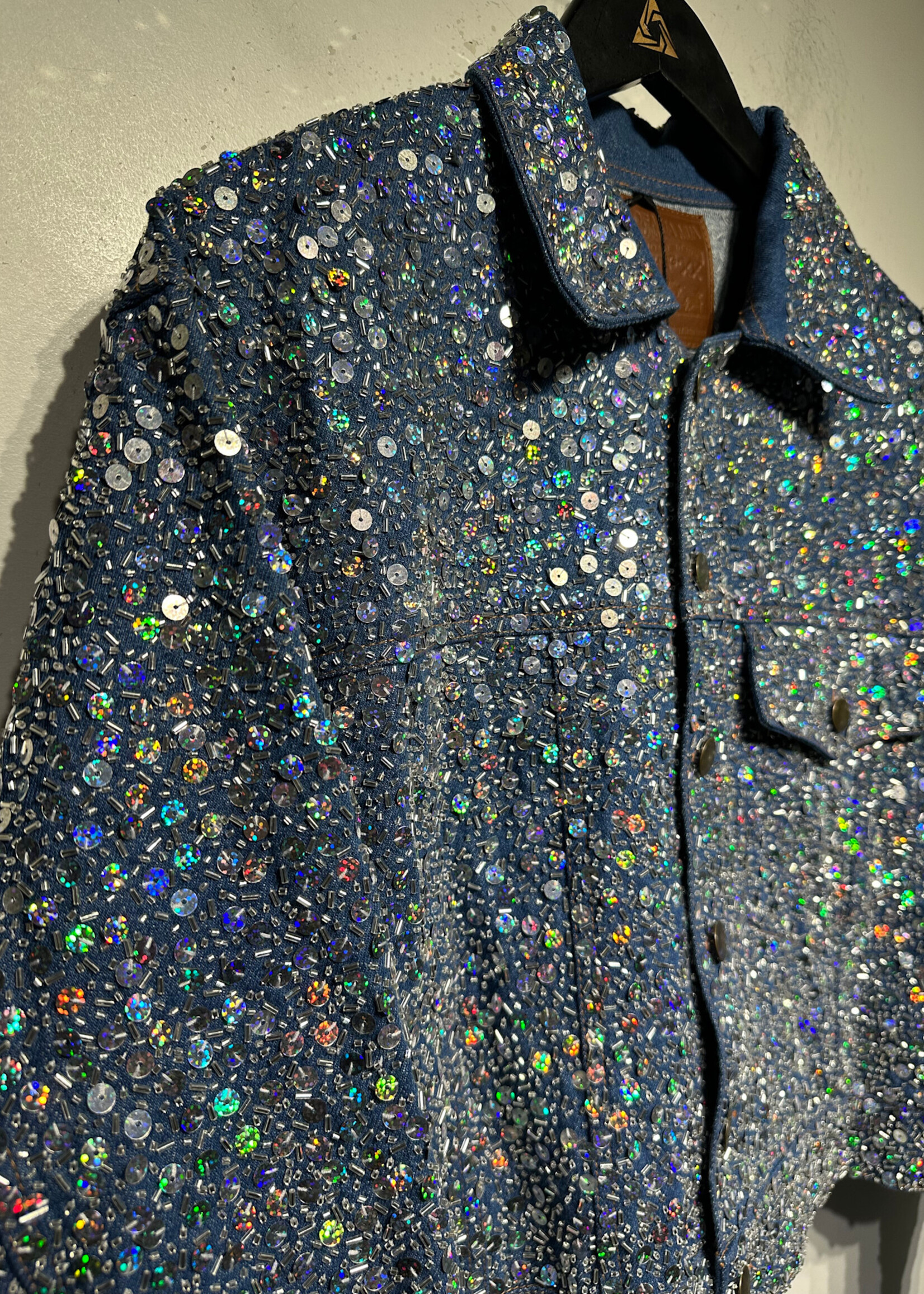 House of Mua Mua Denim Sequin Set Fem M