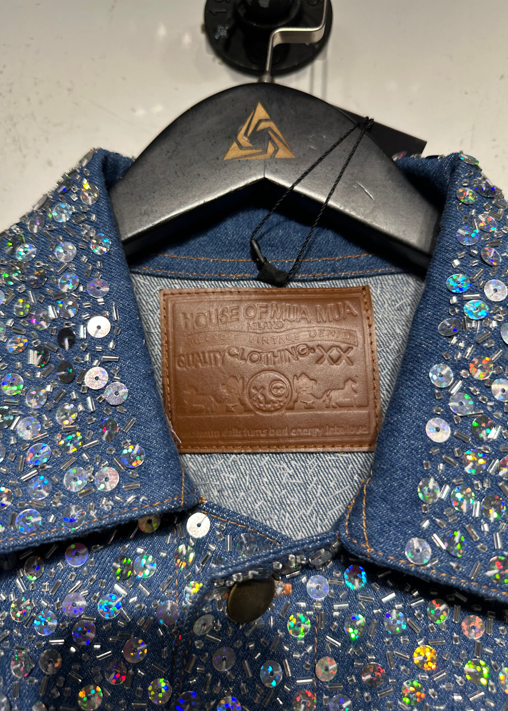 House of Mua Mua Denim Sequin Set Fem M