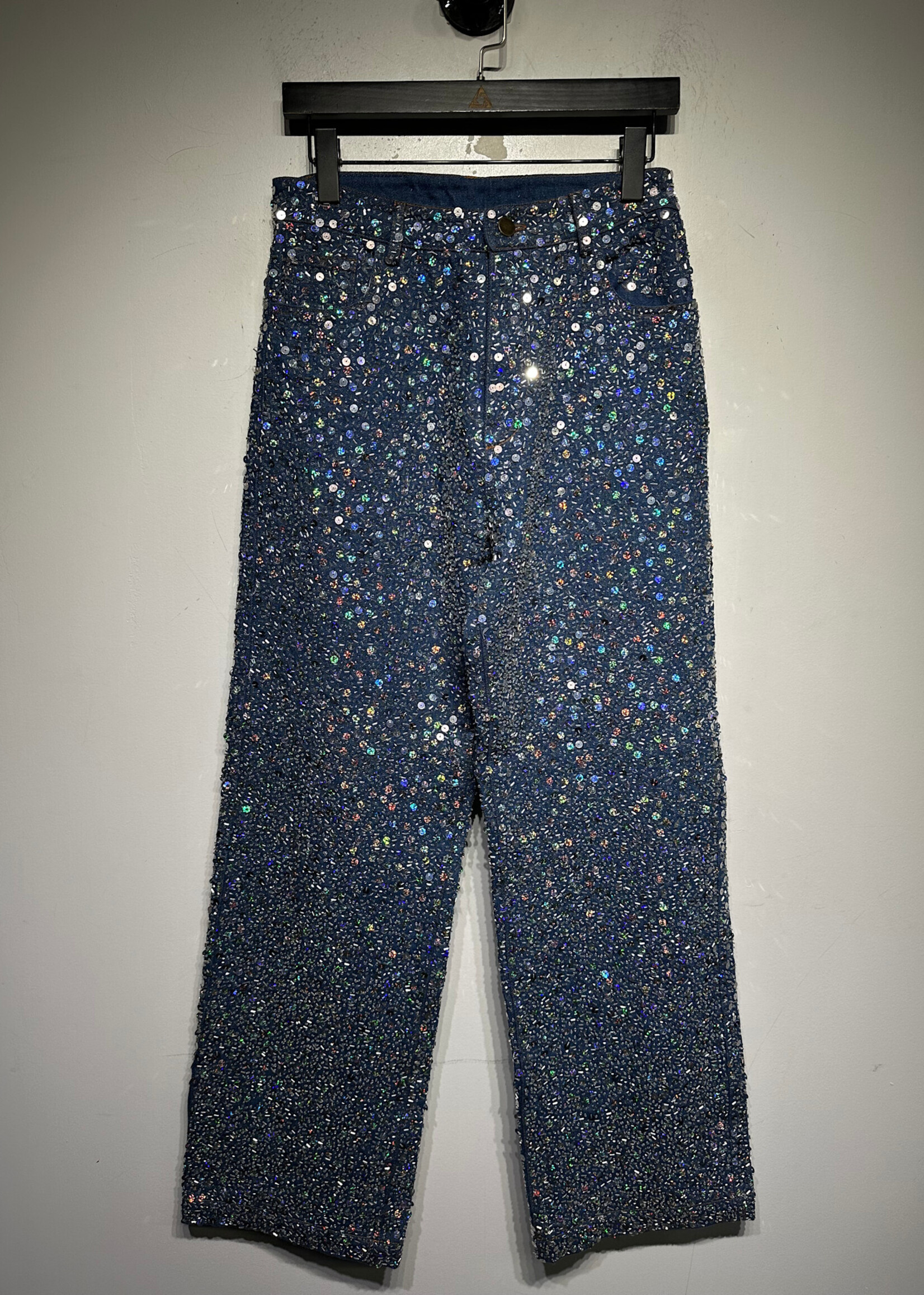 House of Mua Mua Denim Sequin Set Fem M