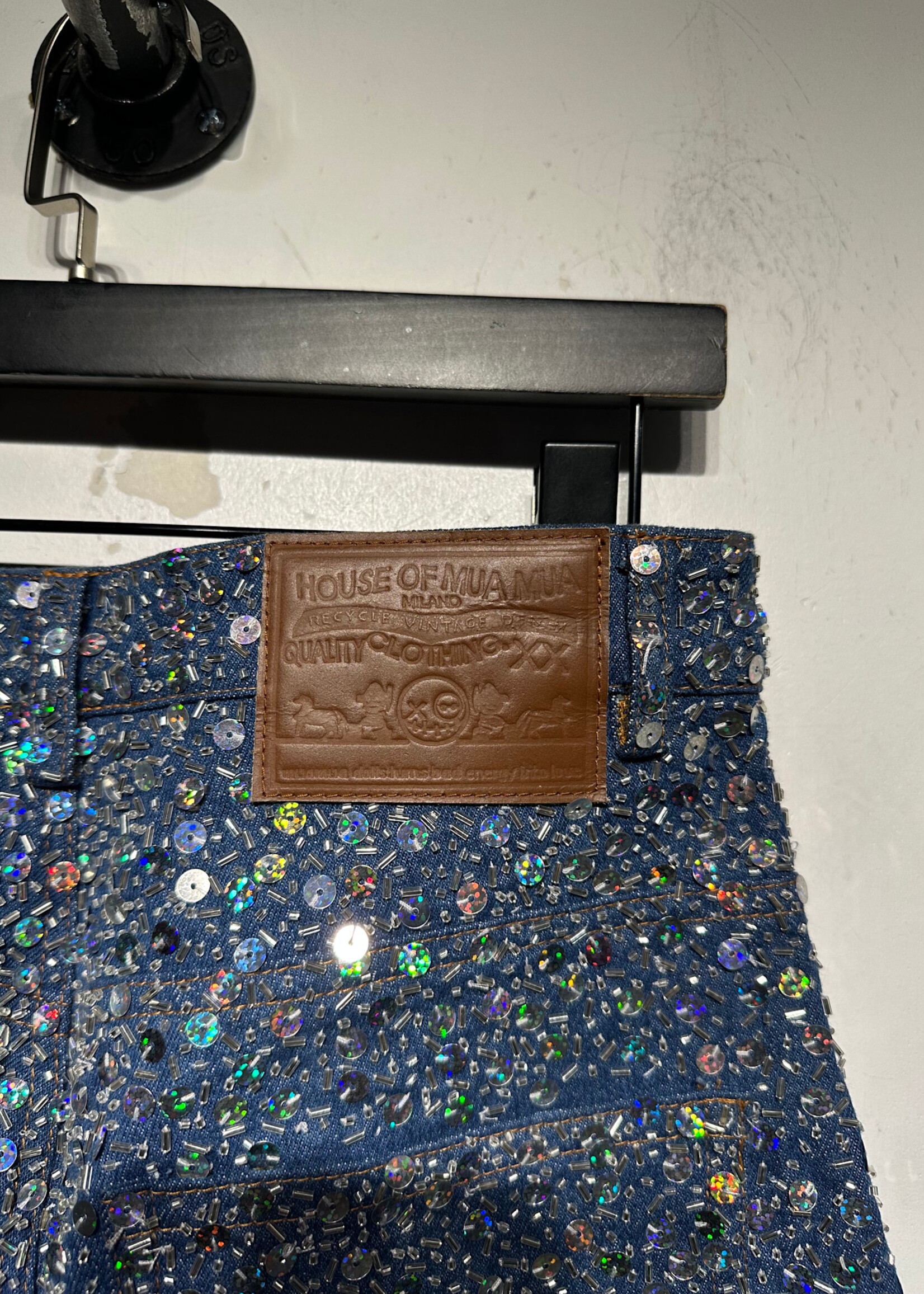 House of Mua Mua Denim Sequin Set Fem M