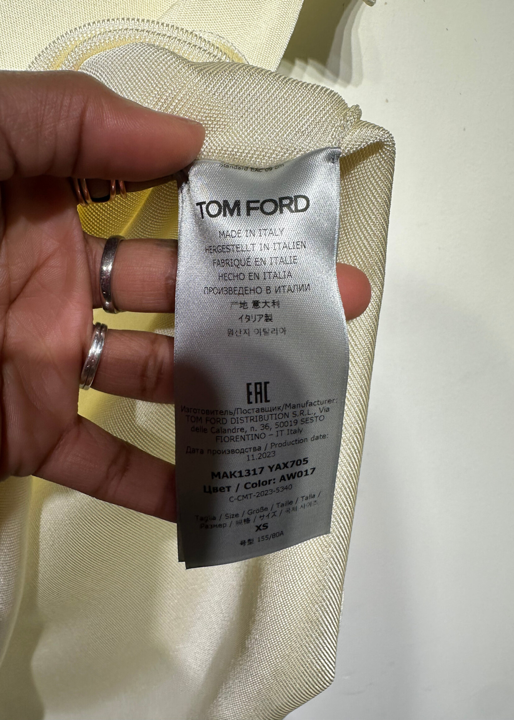 Tom Ford NWT Cream Knitwear Shirt XS Retail: $1390