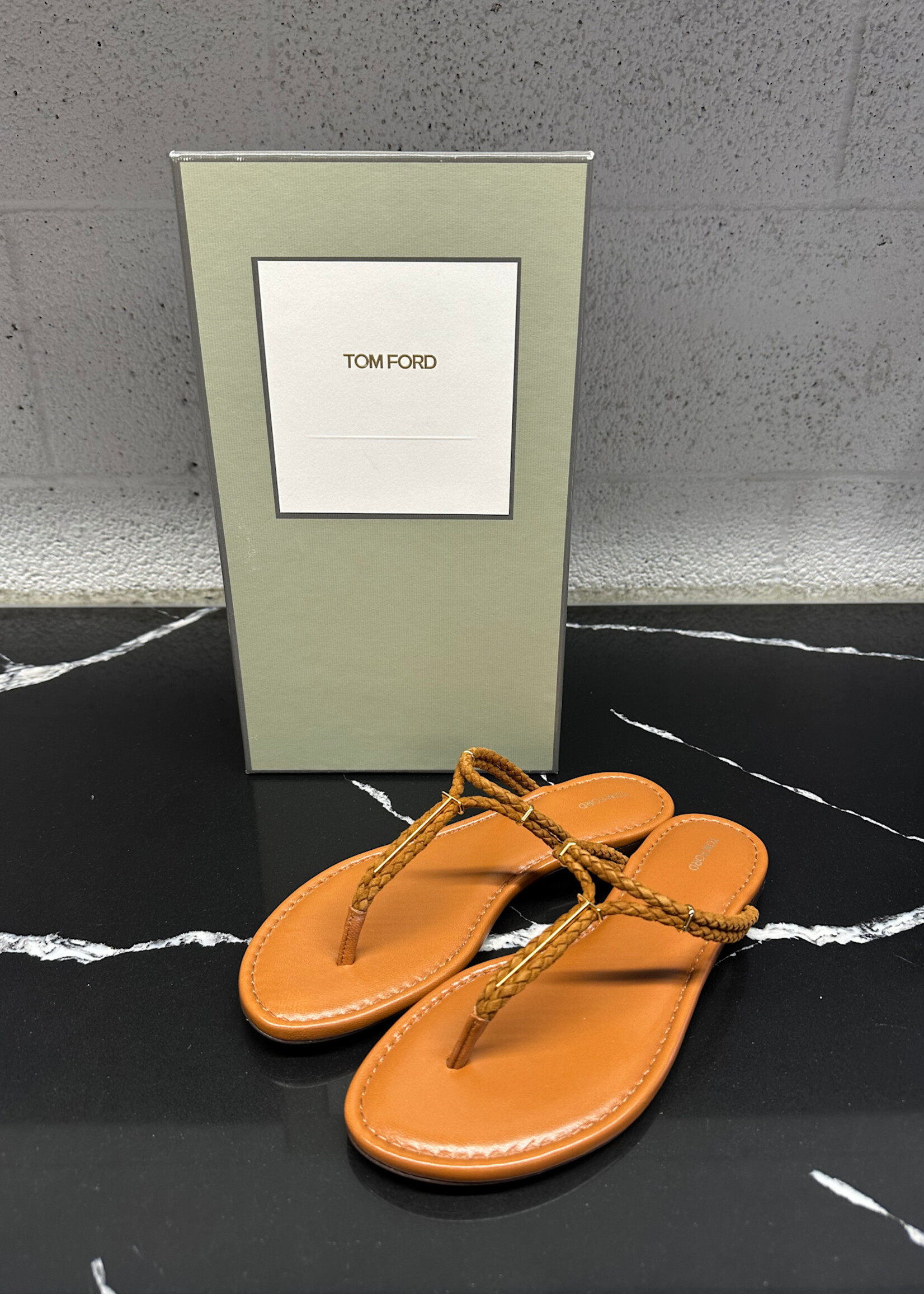 Tom Ford Braided Leather Sandal 38.5/8 Retail: $1050