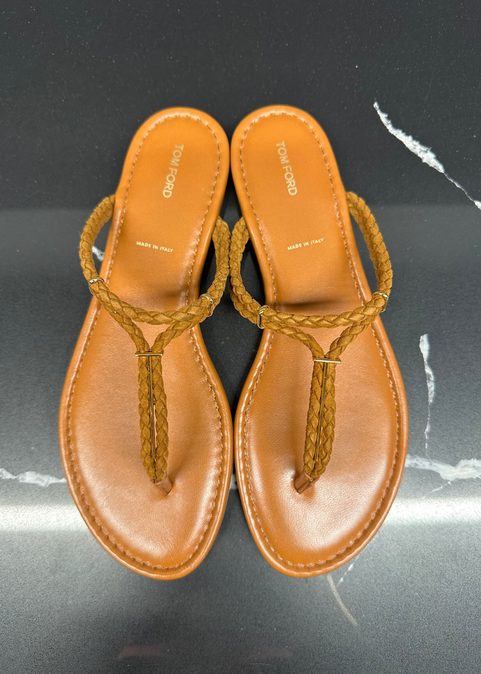 Tom Ford Braided Leather Sandal 38.5/8 Retail: $1050