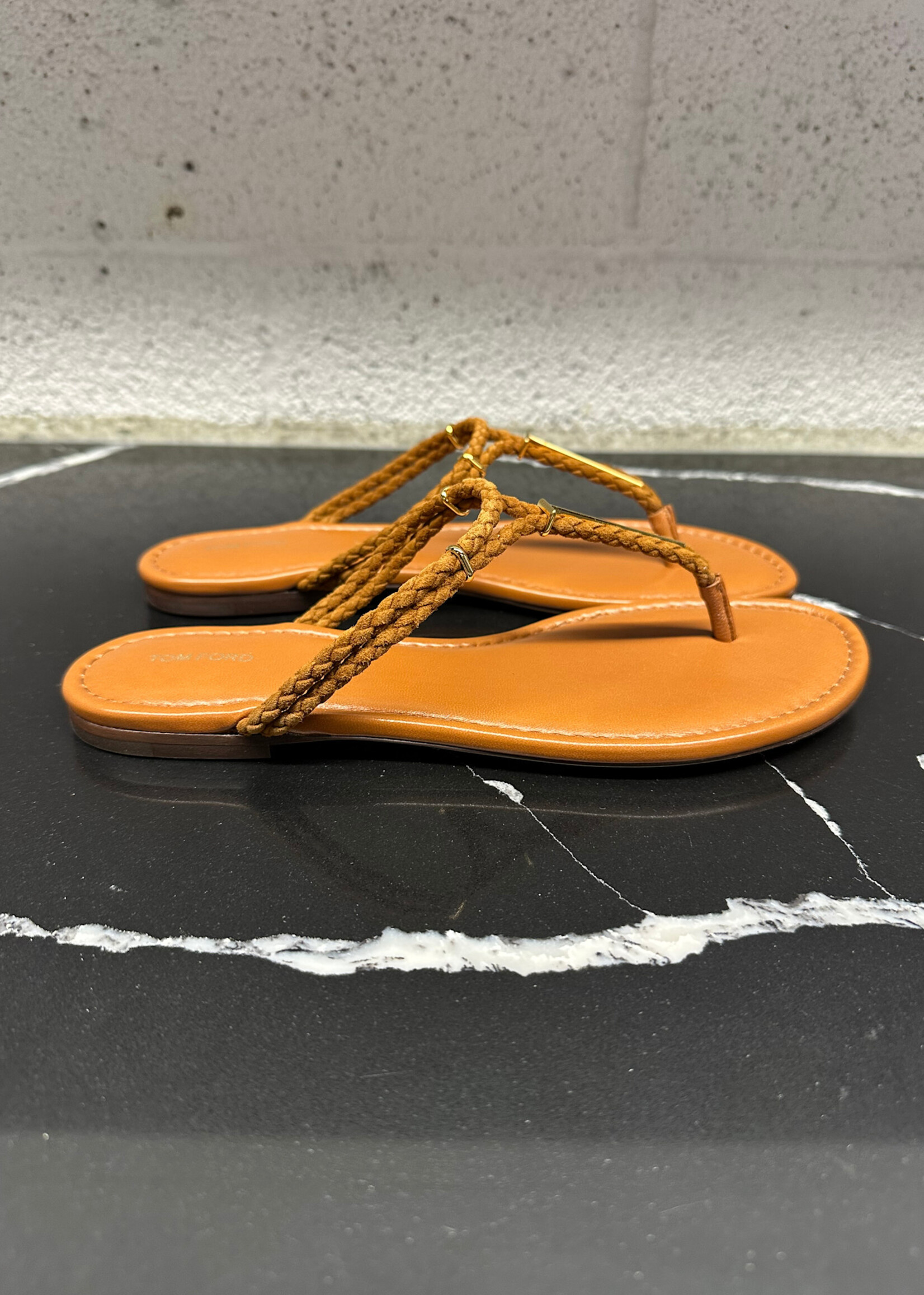 Tom Ford Braided Leather Sandal 38.5/8 Retail: $1050