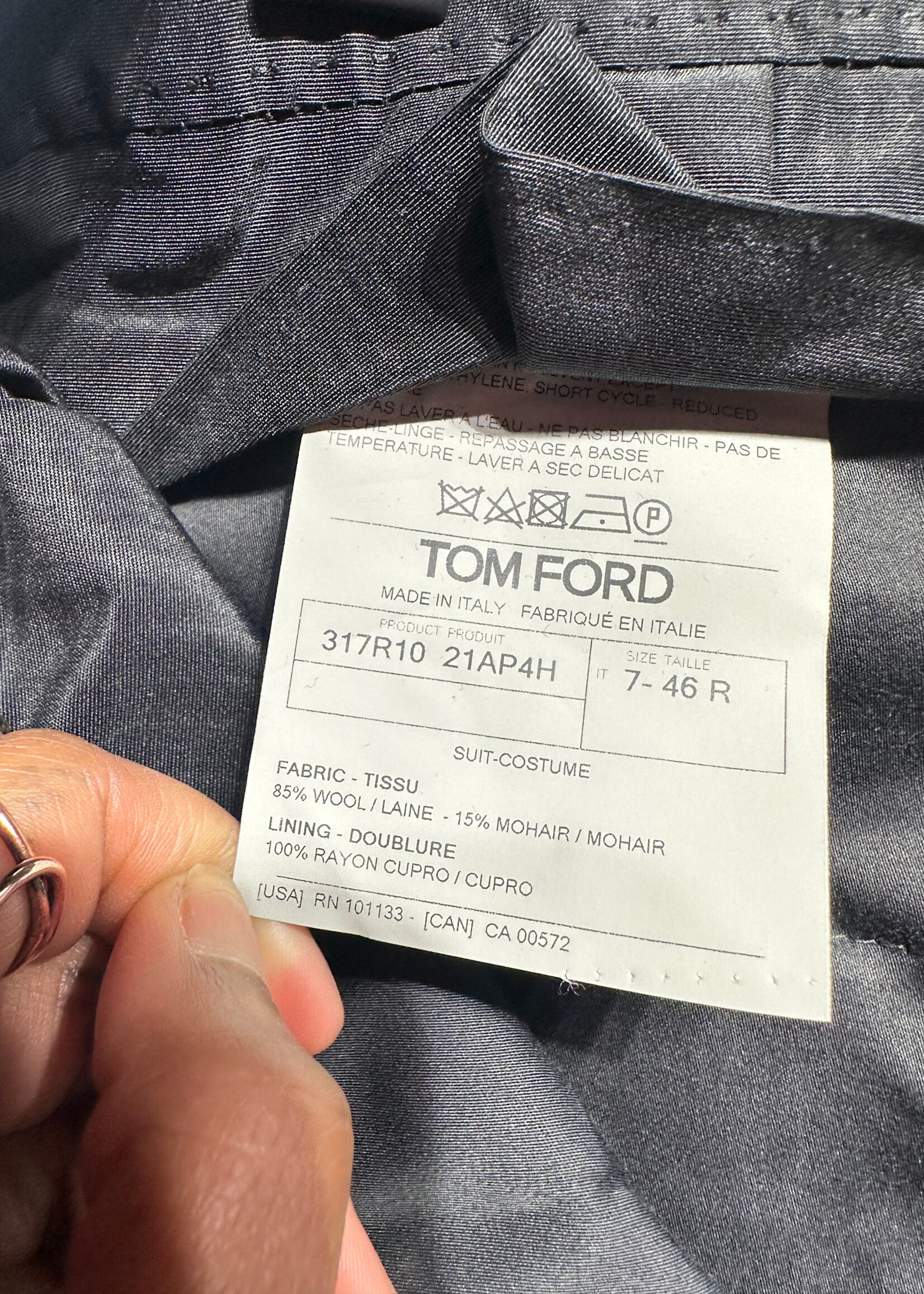 Tom ford Black Long Formal Trouser Masc 30 Retail: $2160