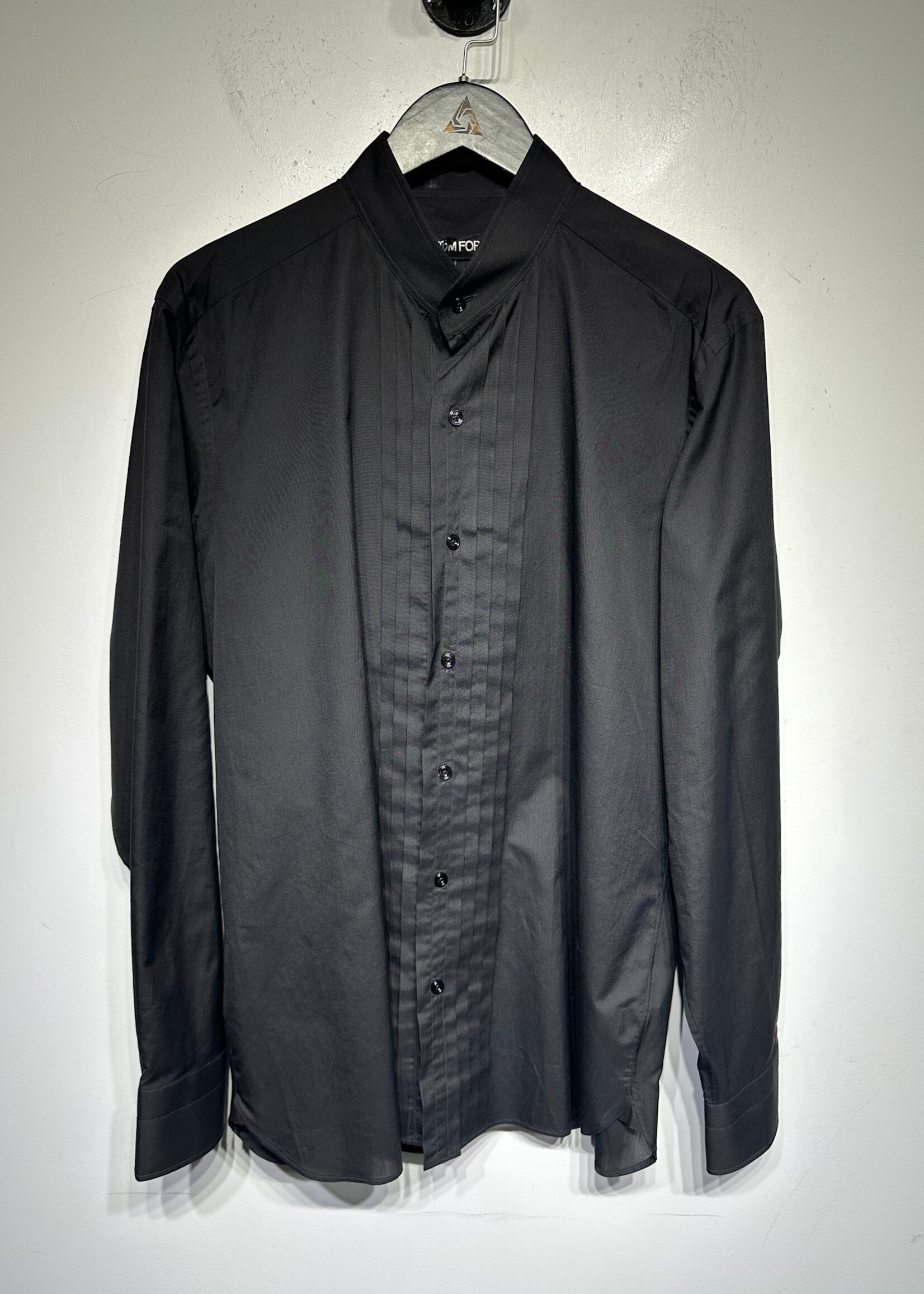Tom Ford Black Tuxuedo Style Shirt Masc L Retail: $1010