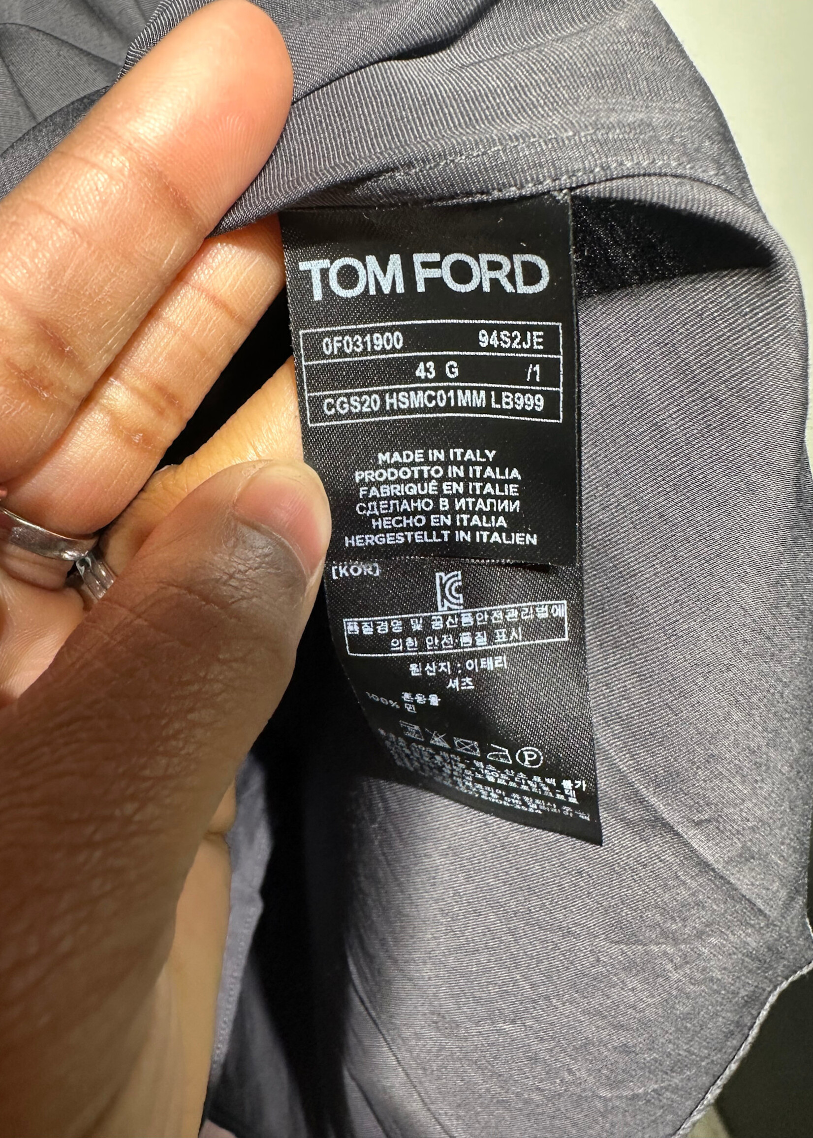 Tom Ford Dark Grey Button Up Masc L (2) Retail: $1030