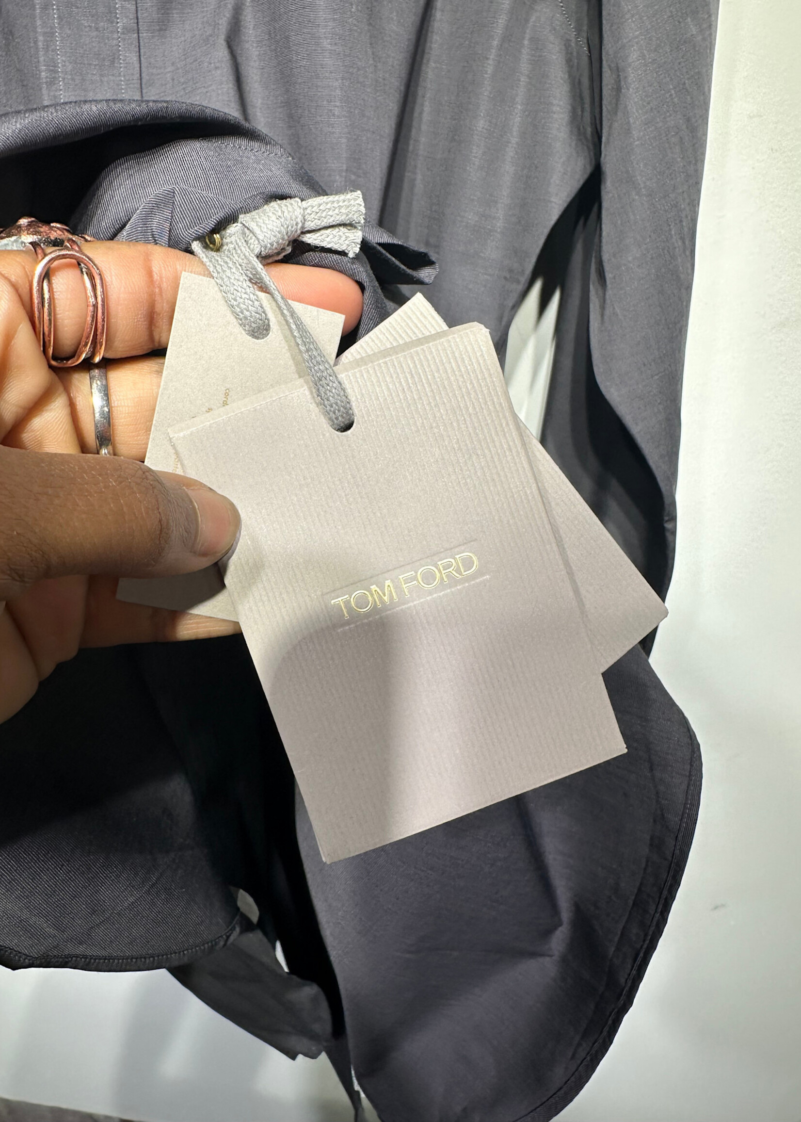 Tom Ford Dark Grey Button Up Masc L (2) Retail: $1030