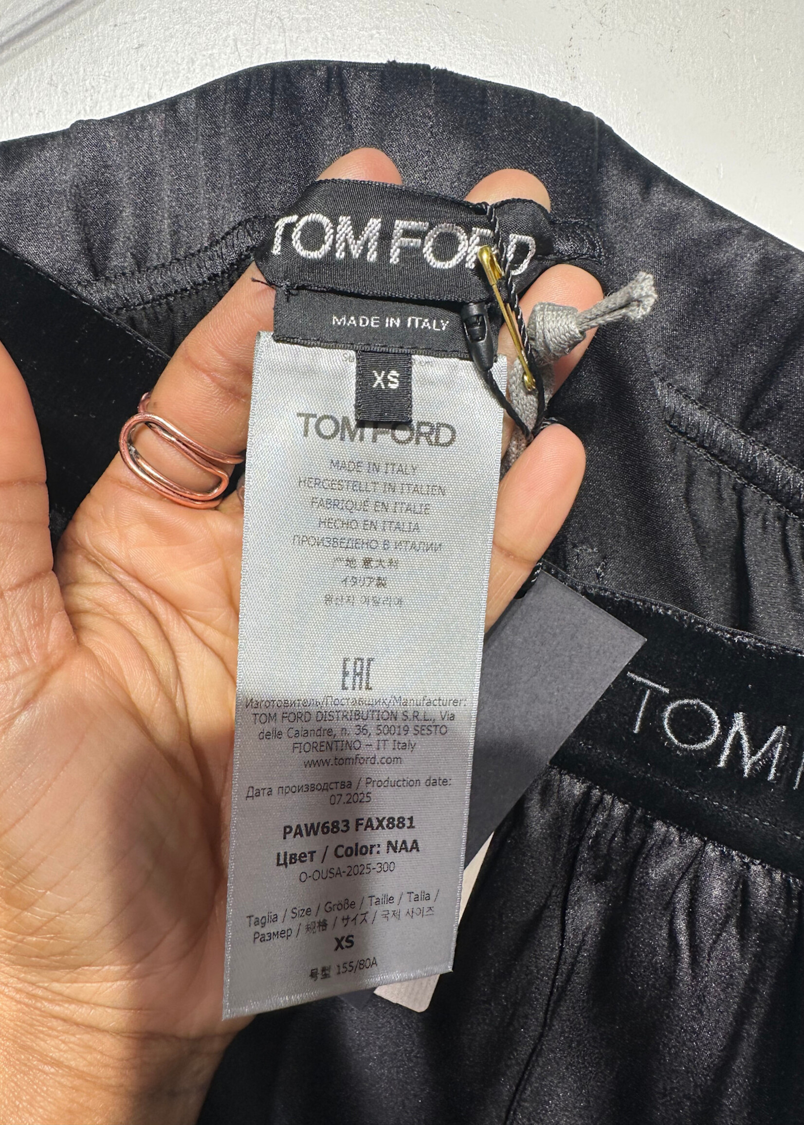 Tom Ford NWT Black Silk Pant XS Retail: $980