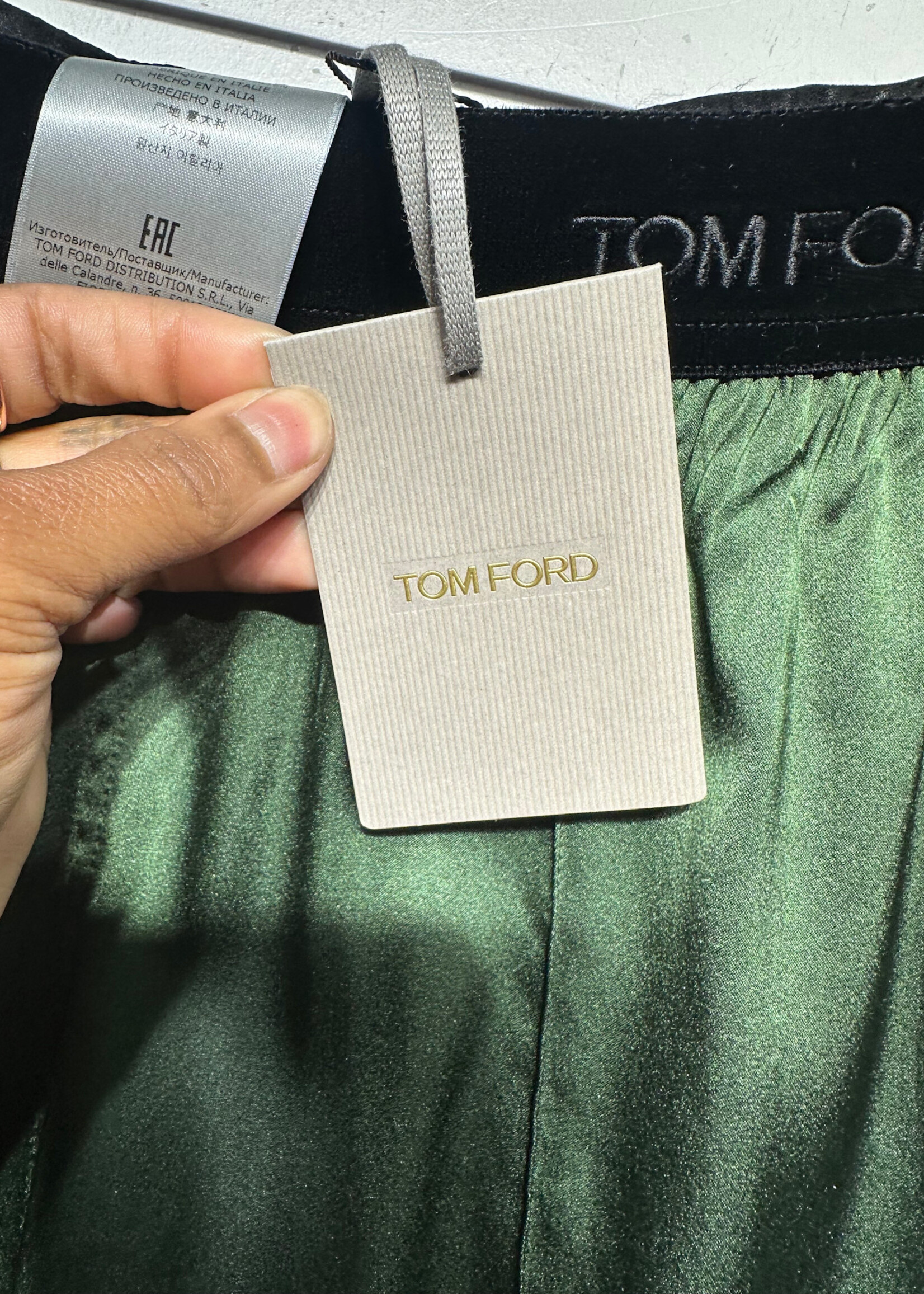 Tom Ford NWT Moss Green Silk Pant XS Retail: $980 AS IS