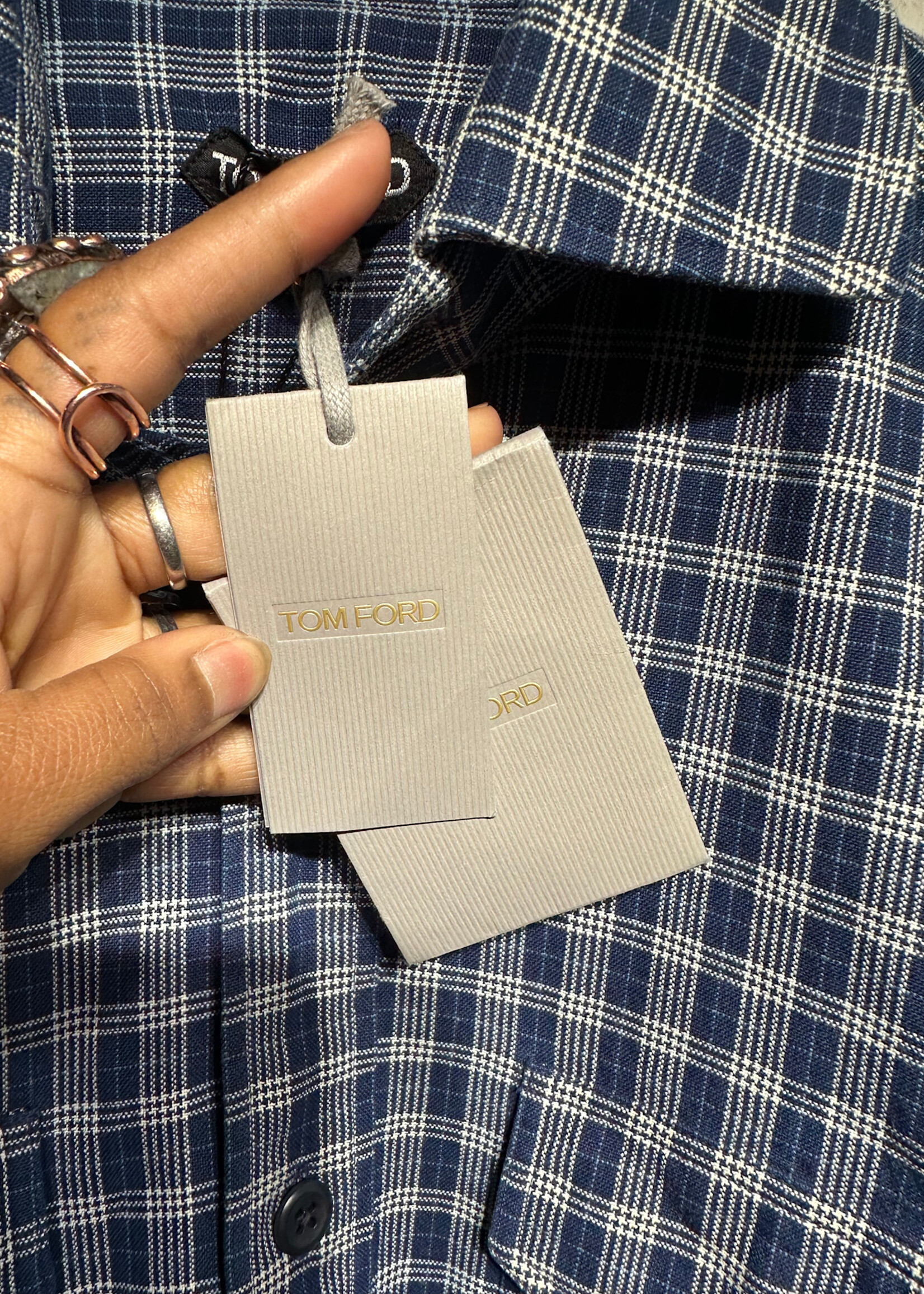 Tom Ford Blue Gradient Flannel Shirt Masc L Retail: $540