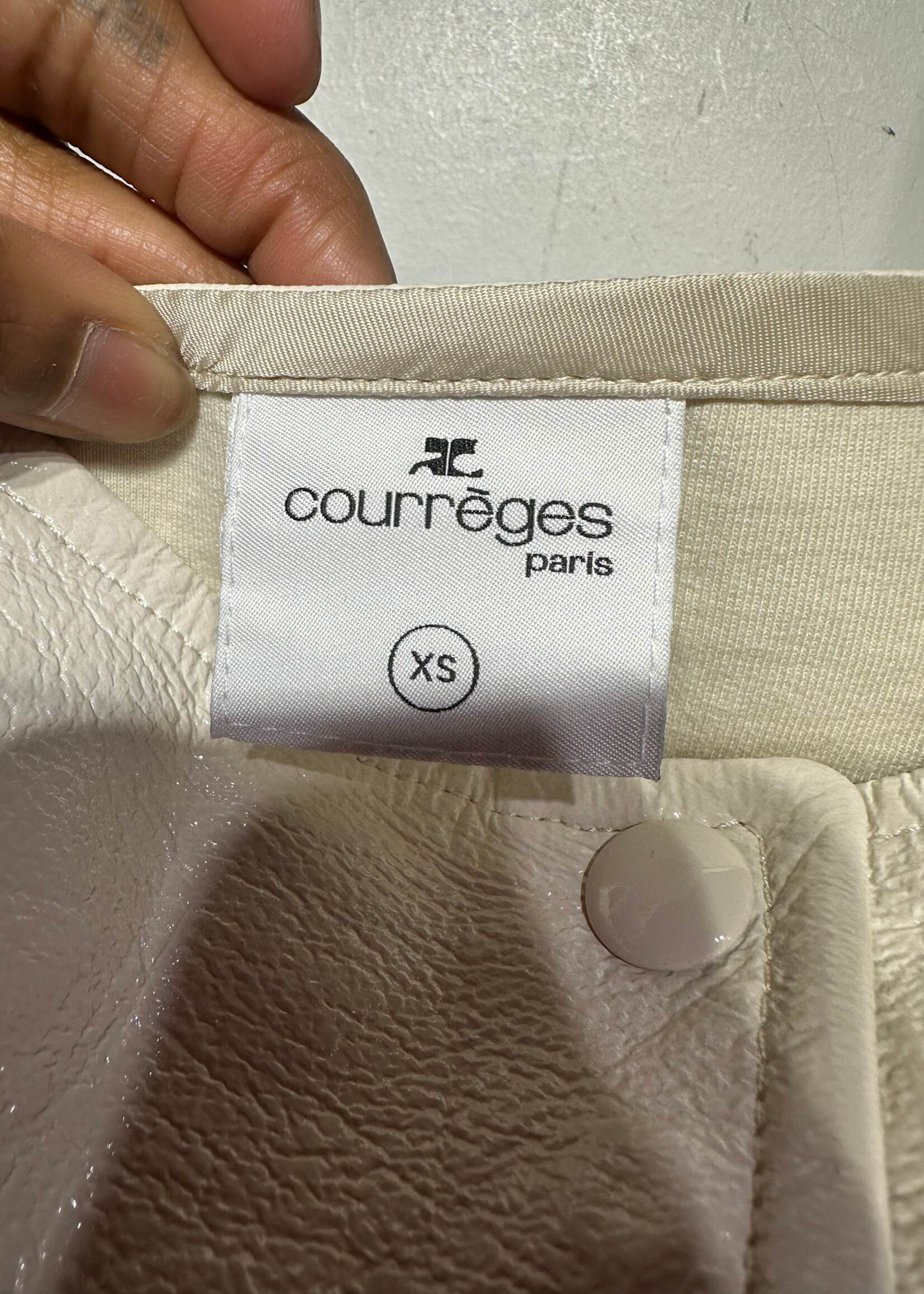 Courreges NWT White Faux Leather Crop Tank XS