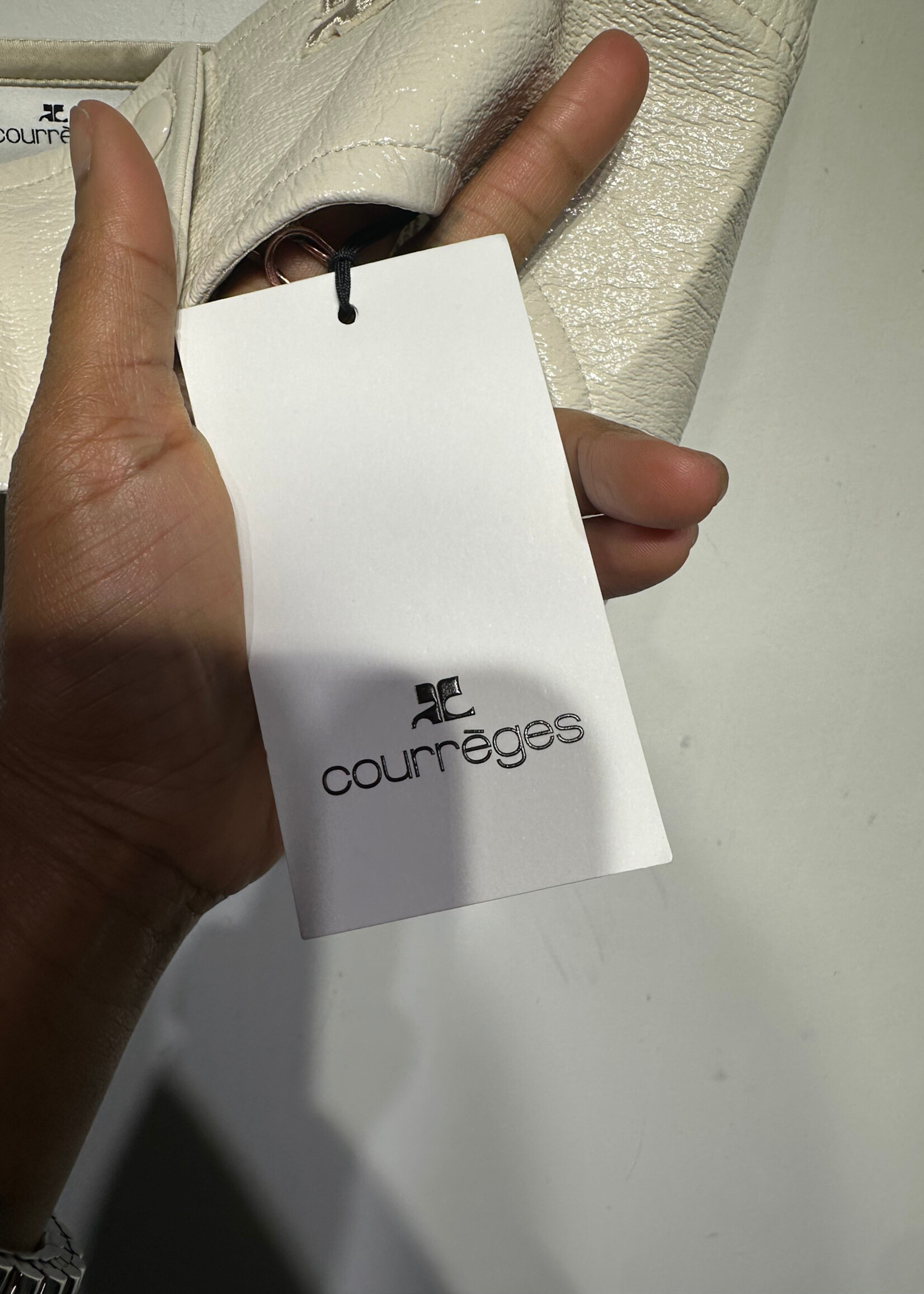 Courreges NWT White Faux Leather Crop Tank XS