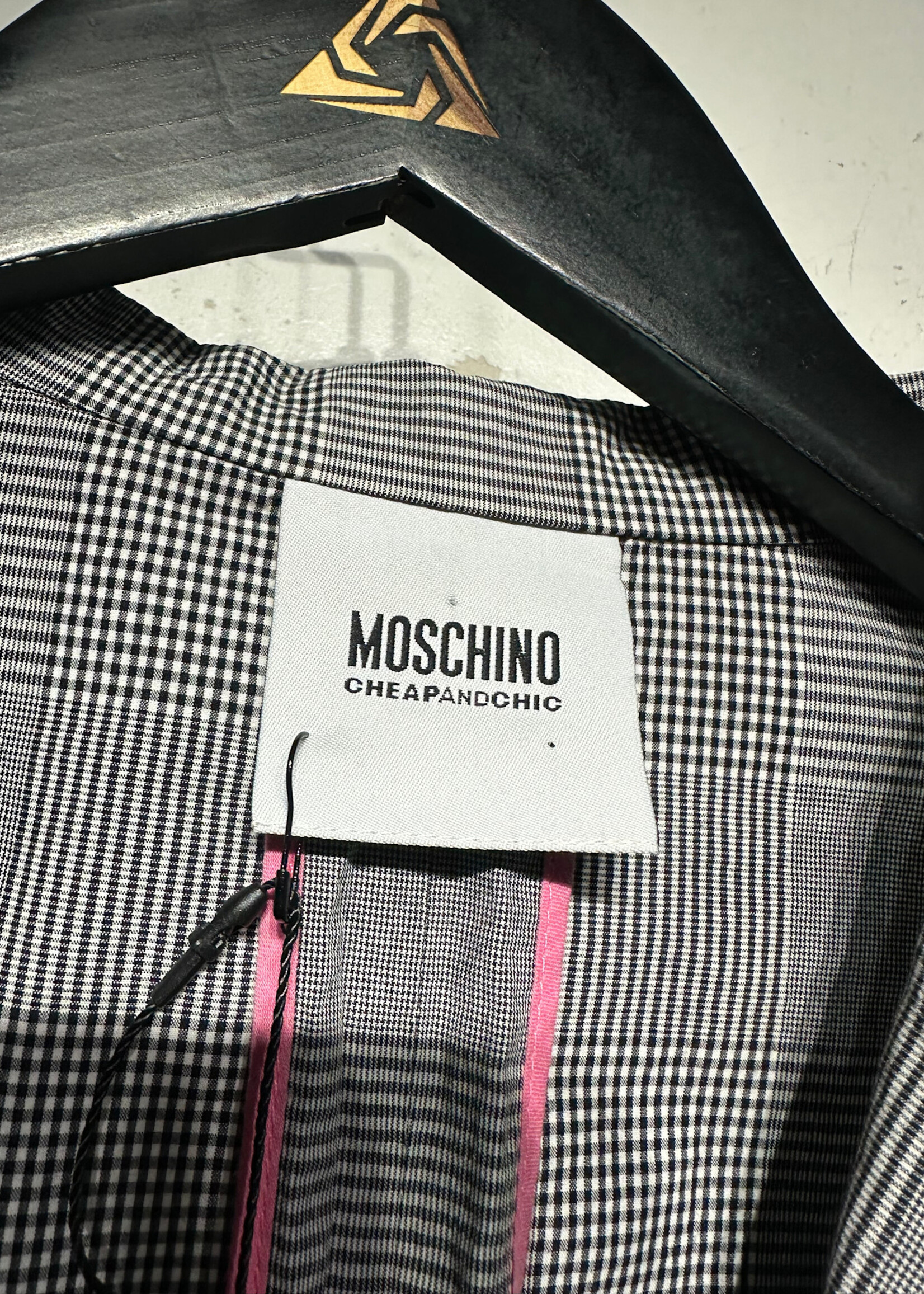 Moschino Cheap & Chic Grey Plaid Thin Blazer 12/L