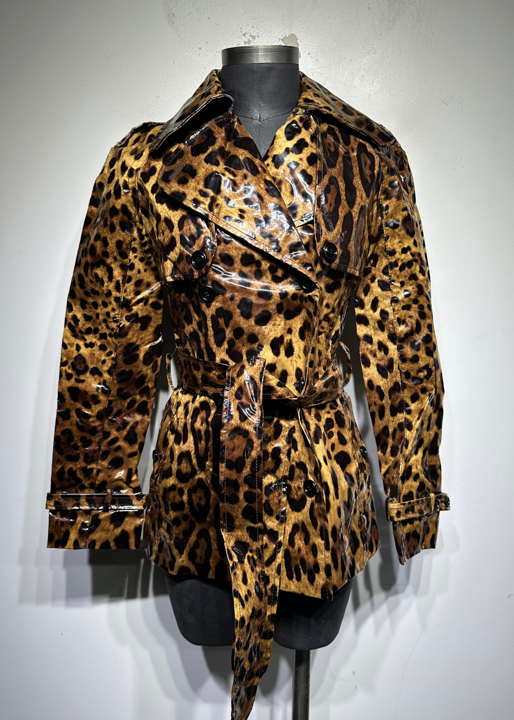 D&G Leopard Print Overcoat Fem XS