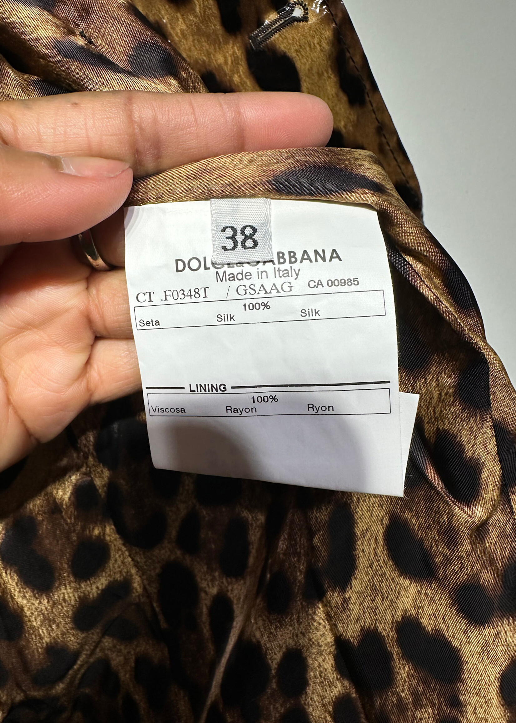 D&G Leopard Print Overcoat Fem XS