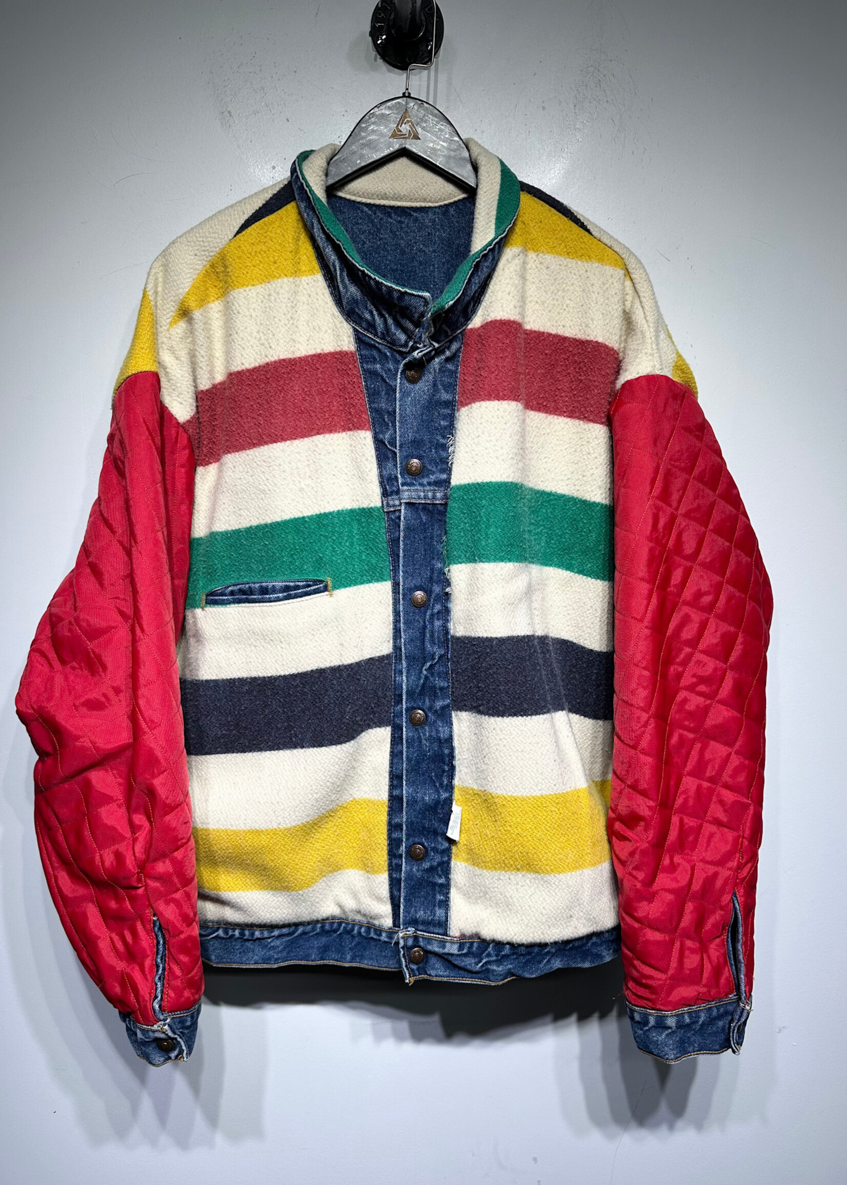Levis Vintage Hudson Bay Denim Jacket Masc XXL AS IS