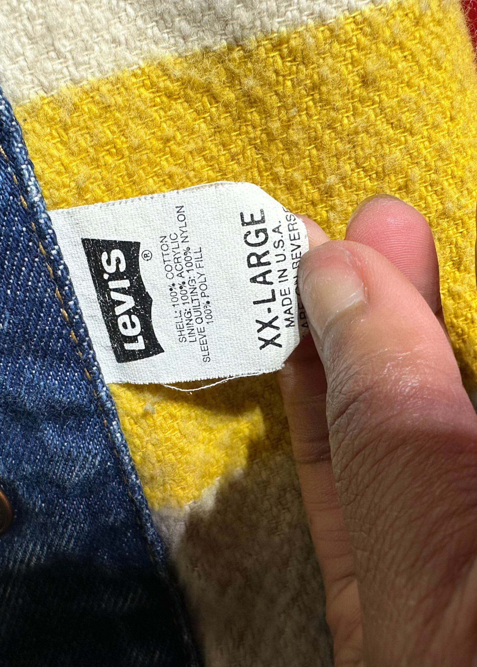 Levis Vintage Hudson Bay Denim Jacket Masc XXL AS IS