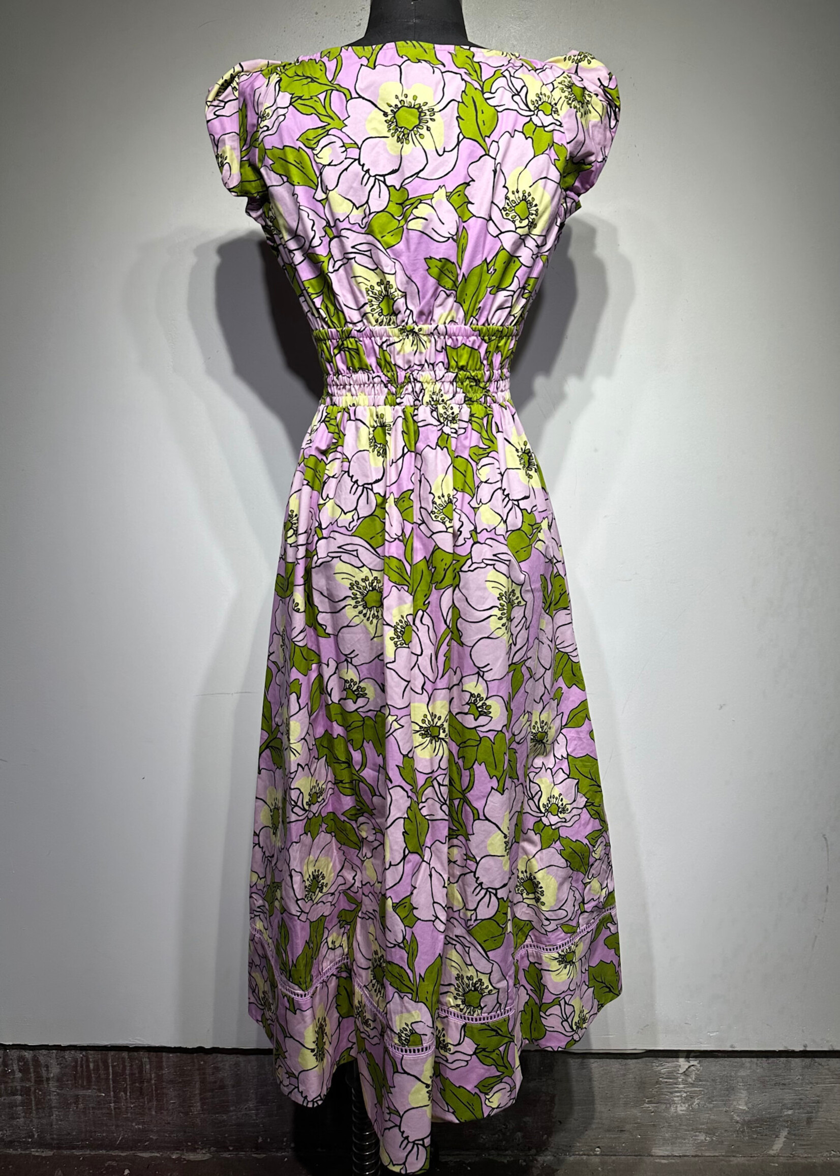 Tory Burch Purple Green Floral Dress Fem M