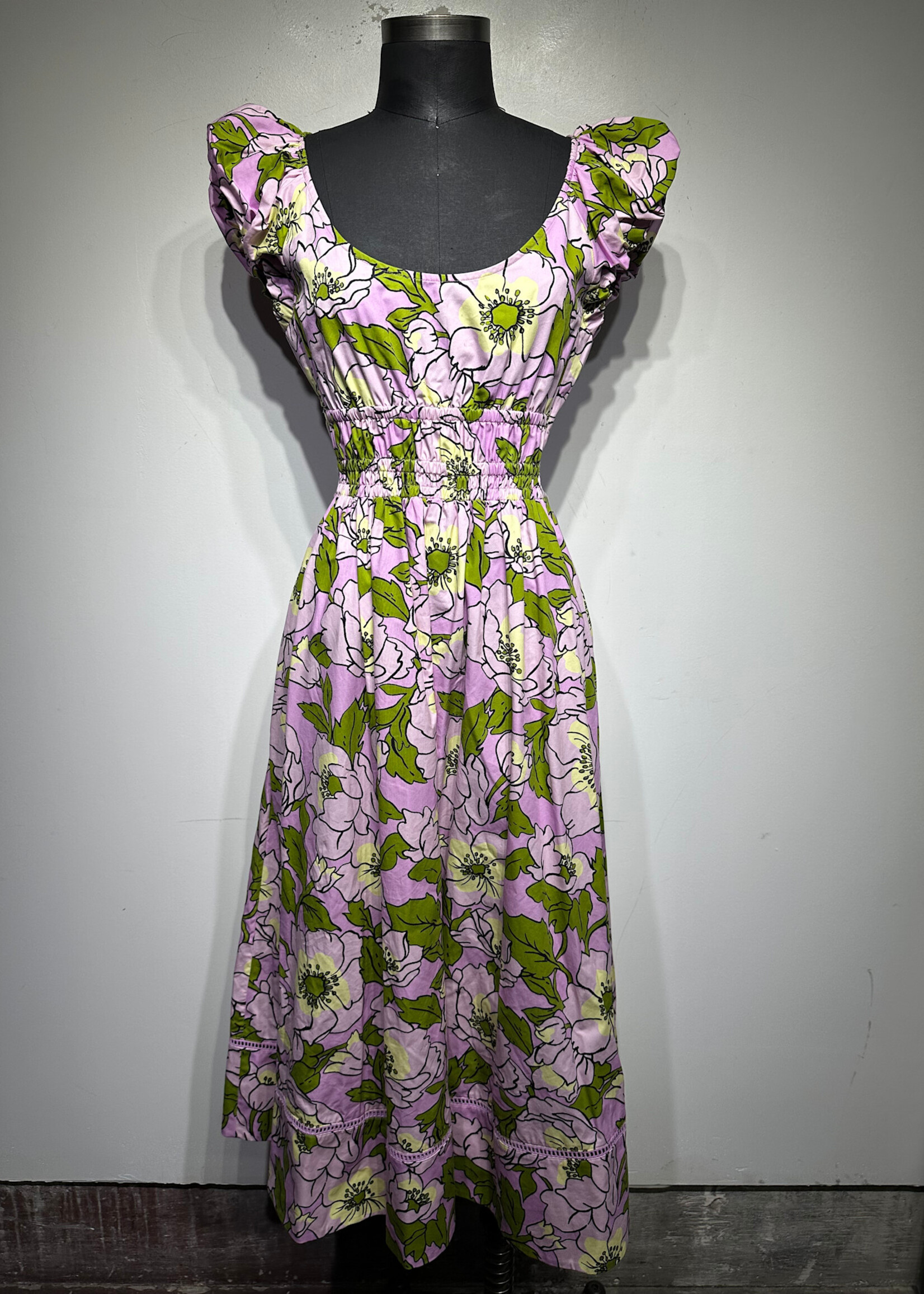 Tory Burch Purple Green Floral Dress Fem M