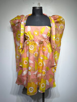 Selkie Peach Yellow Floral Pattern Top Set Fem L