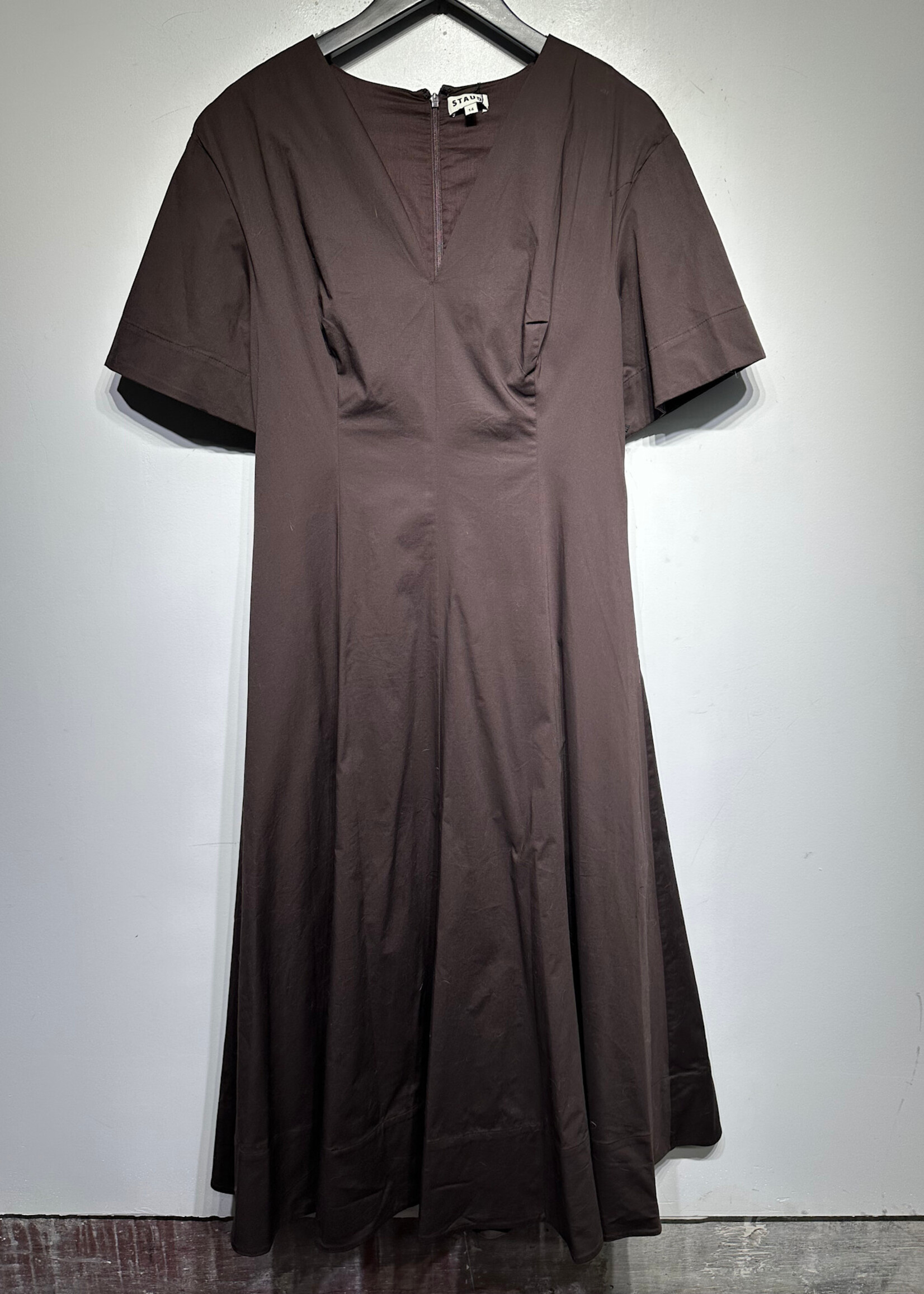 Staud NWT Brown Long Dress Fem 14/XL