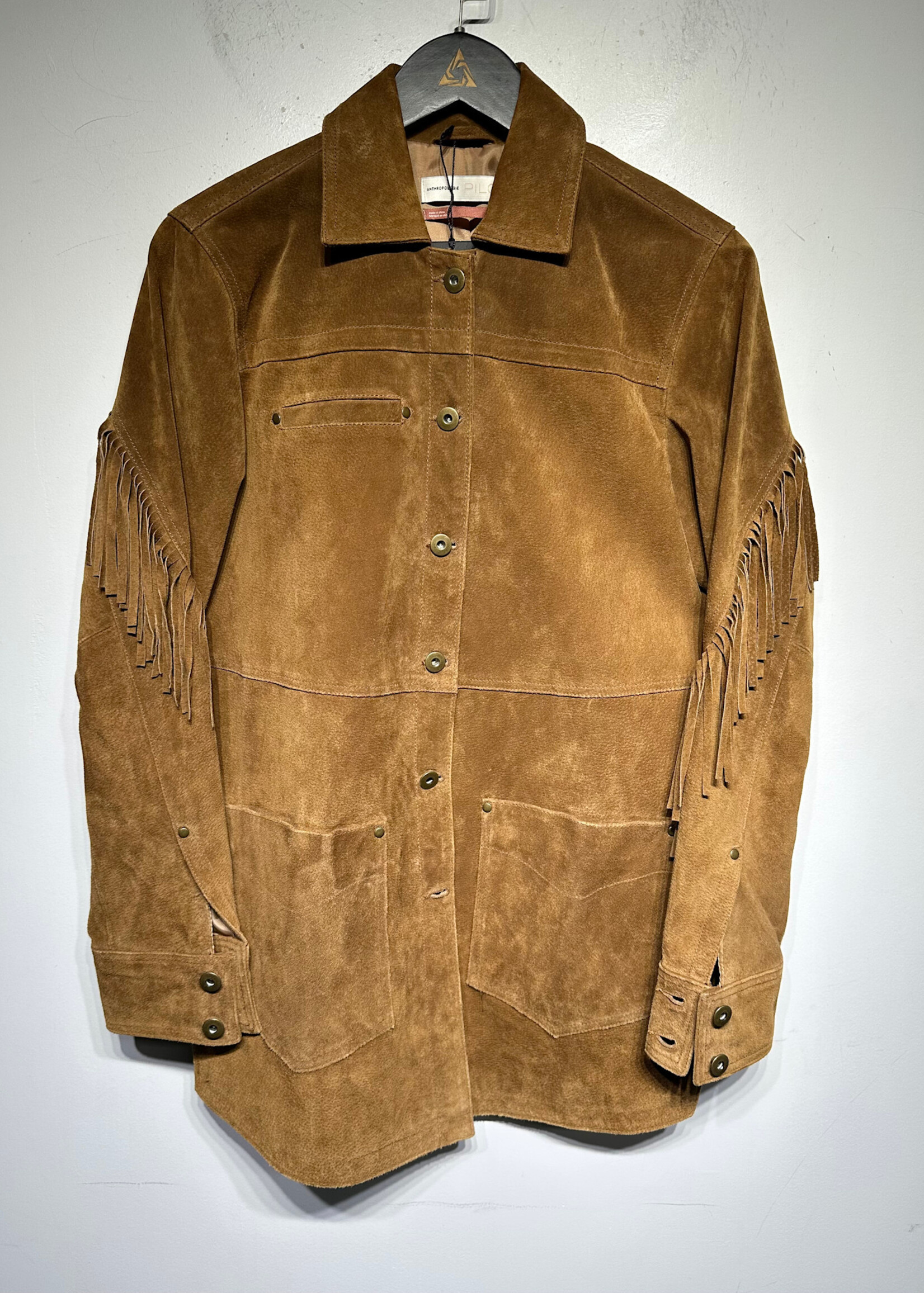 Anthropologie Pilcro Brown Suede Coat Fem S