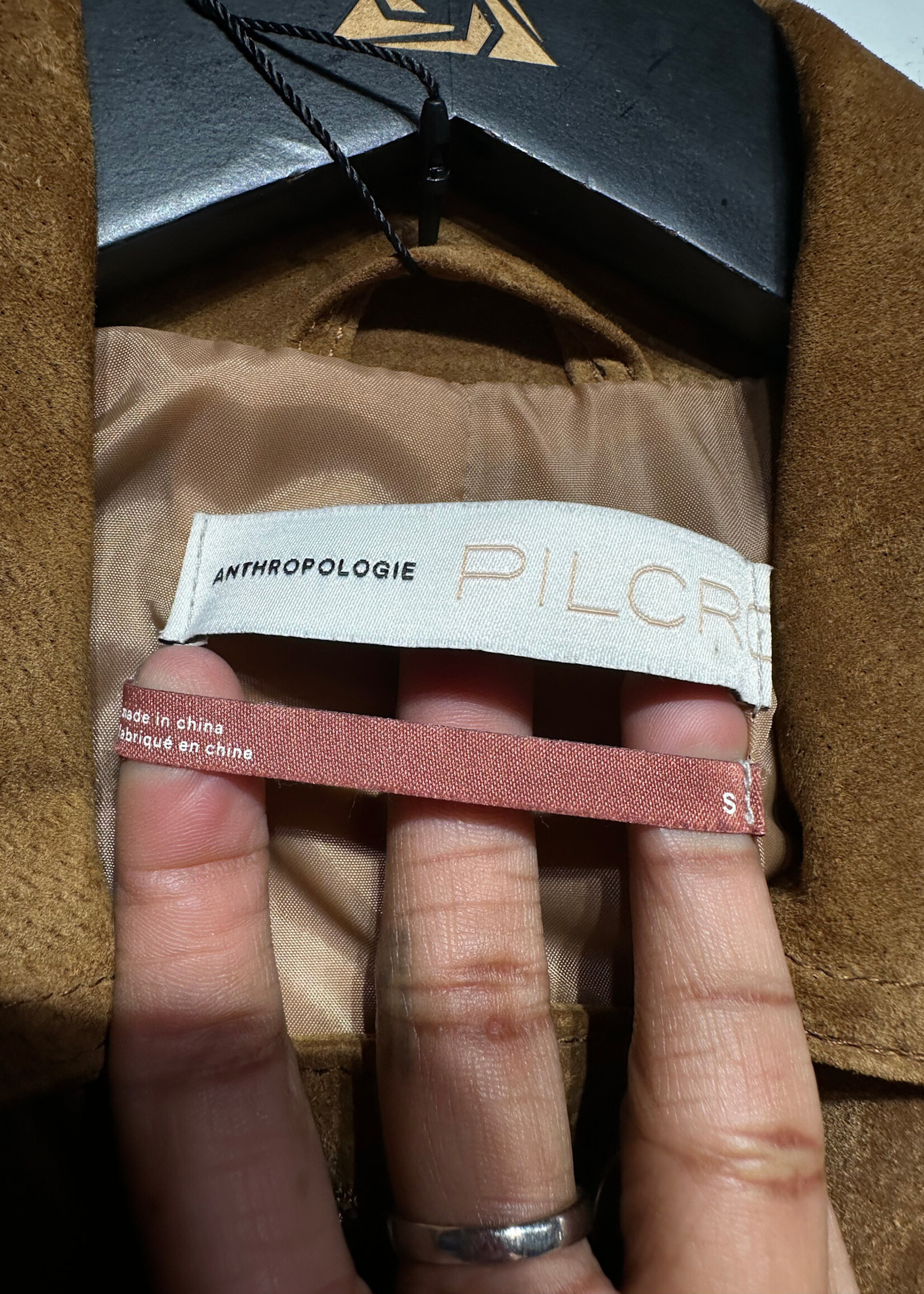 Anthropologie Pilcro Brown Suede Coat Fem S