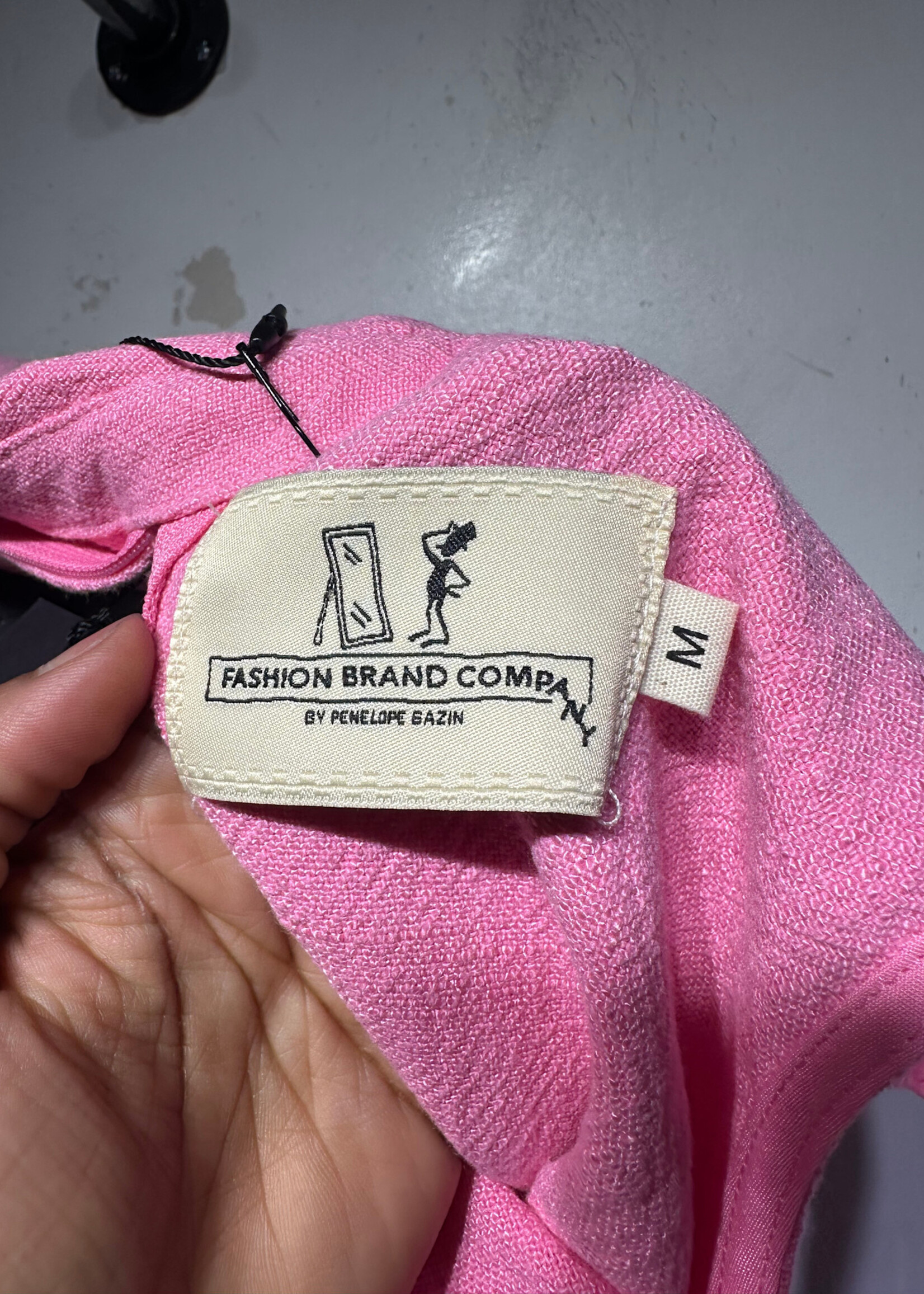 Fashion Brand Company Pink White Single Strap Dress Fem M