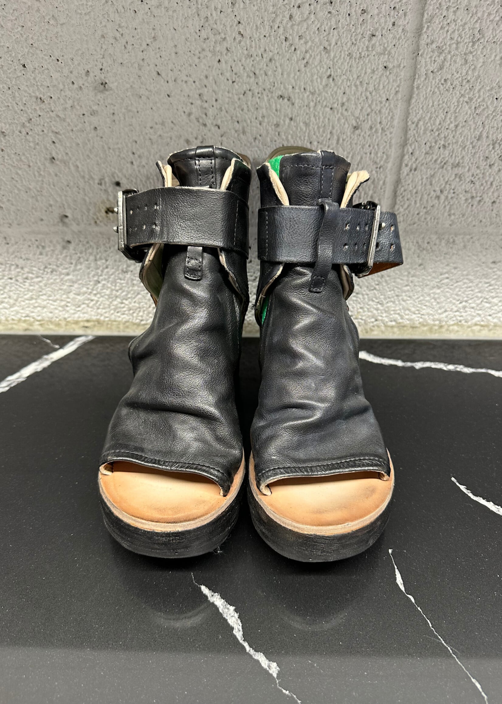 AS.98 Naya Black Wedge Sandal 36/6 Retail: $375