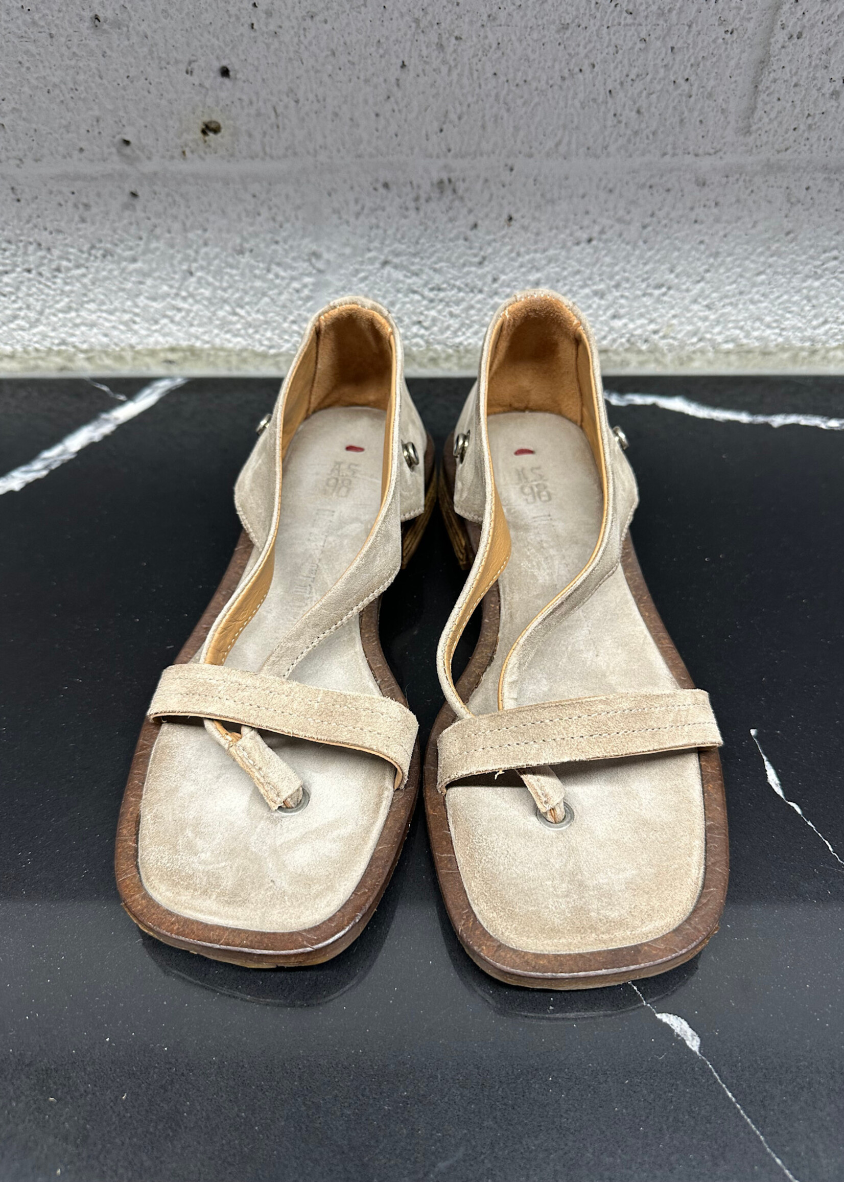 AS.98 Grey Suede Snap Gaiter Sandal 7.5