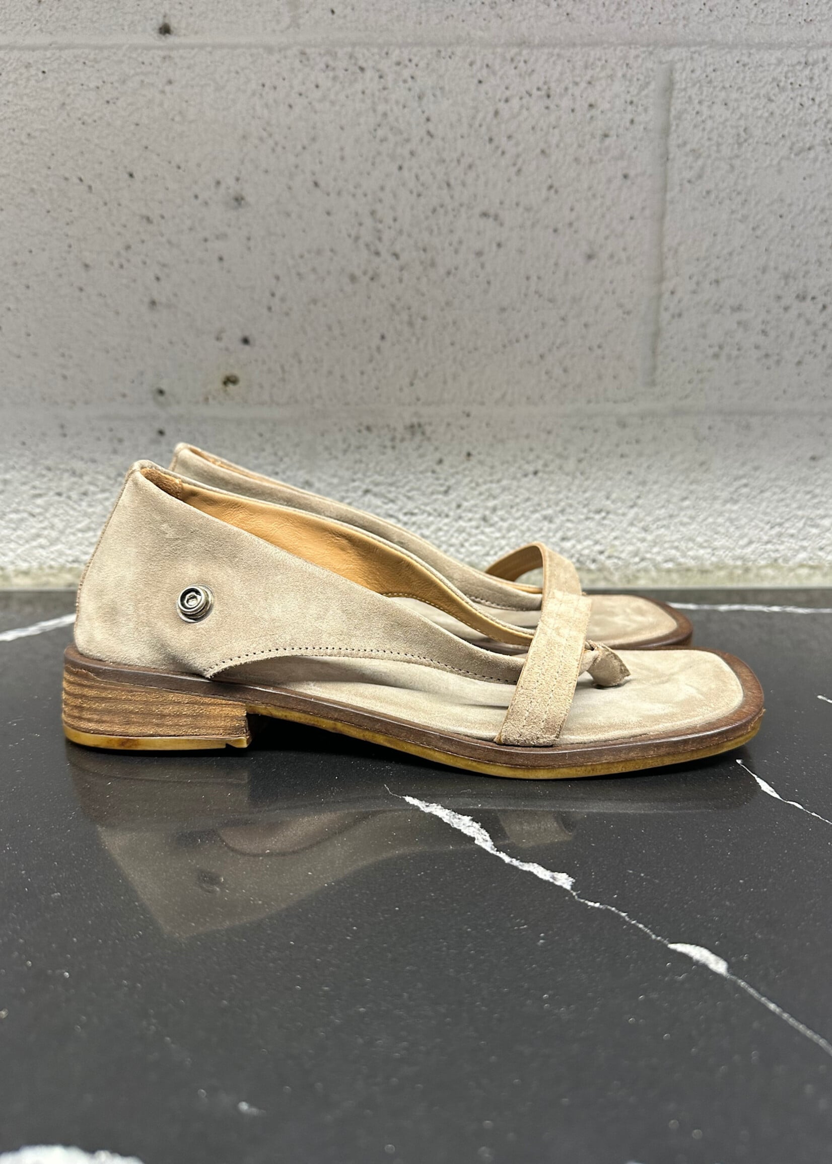 AS.98 Grey Suede Snap Gaiter Sandal 7.5