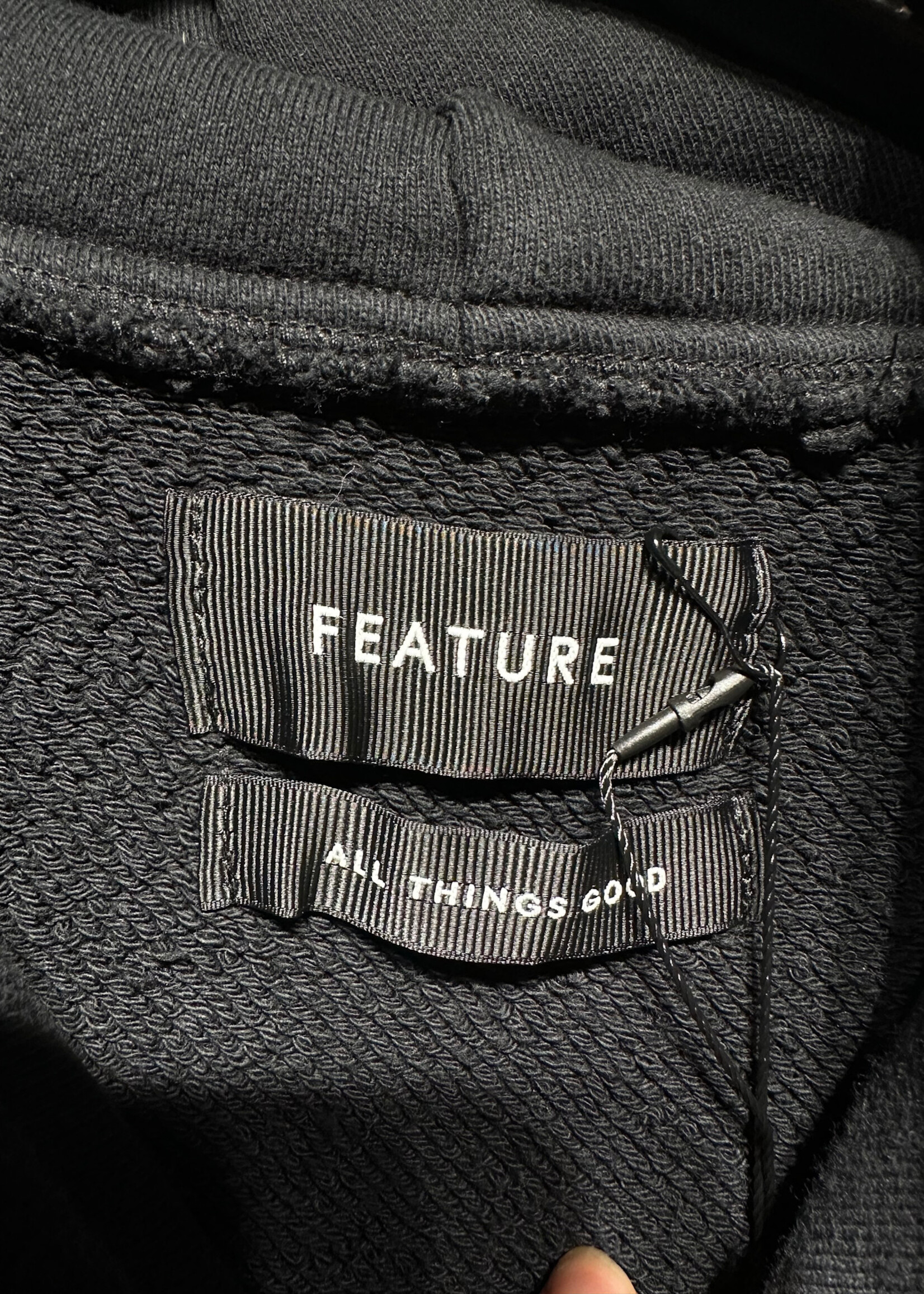Feature Bedazzled Black Logo Hoodie Masc M