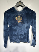 Harley Blue Tie Dye Bedazzle Hoodie Fem M