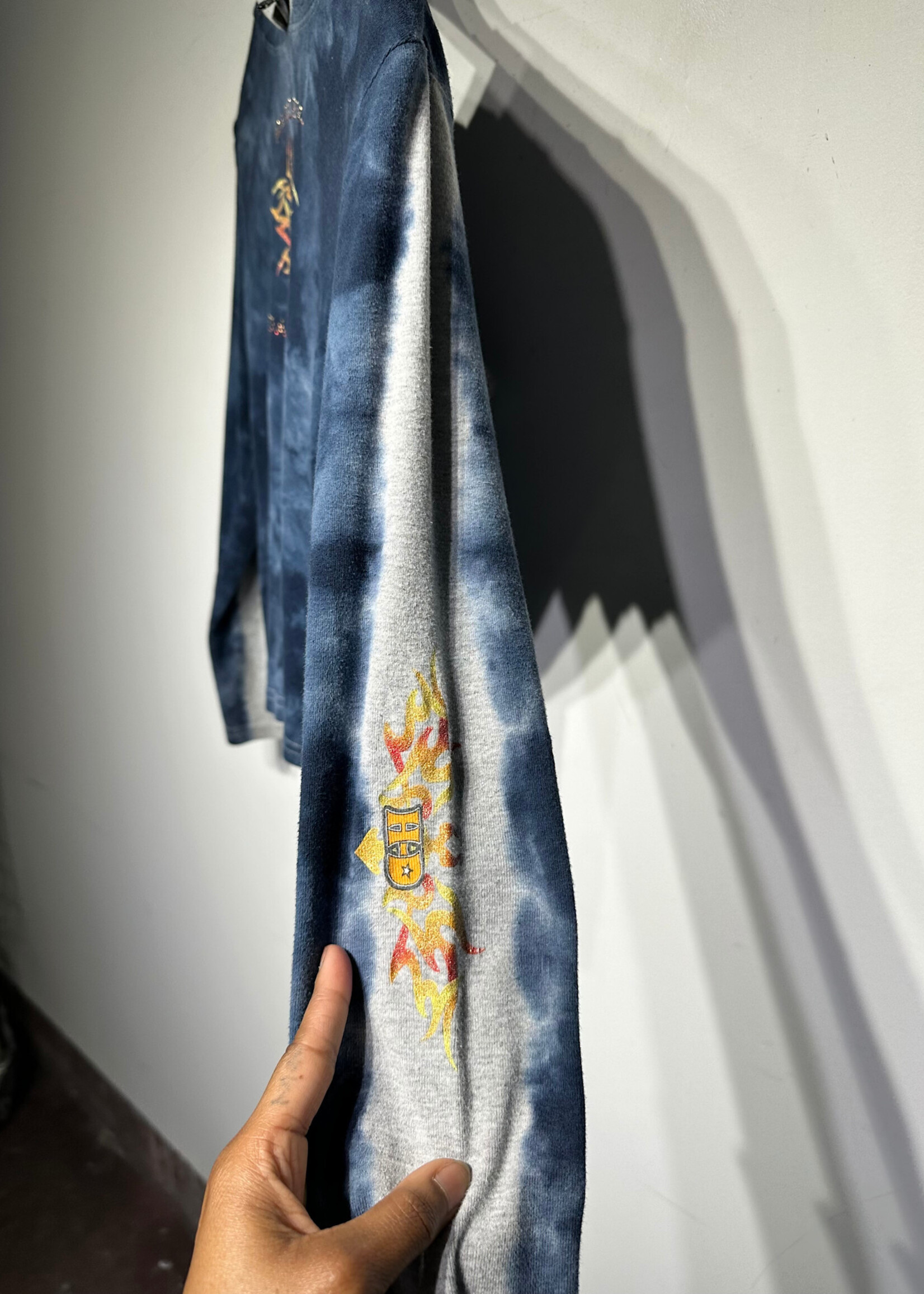 Harley Blue Tie Dye Bedazzle Hoodie Fem M