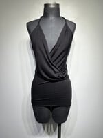 Rick Owens Tower Black Wool Draped Top