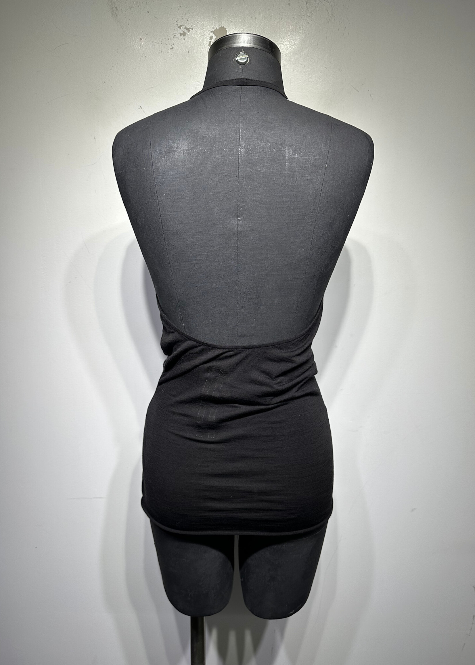 Rick Owens Tower Black Wool Draped Top