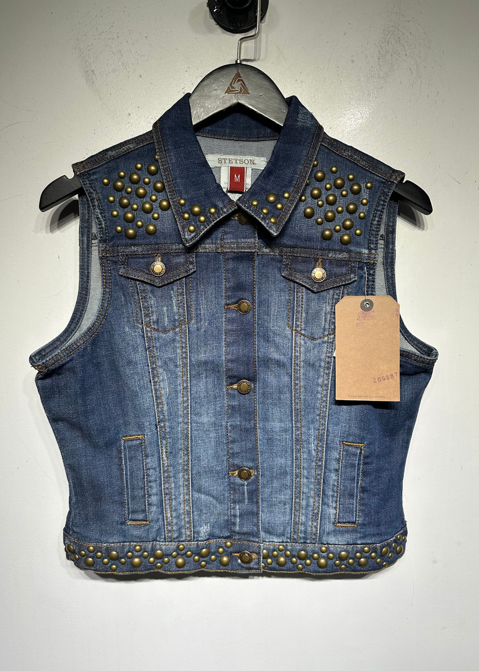 Stetson NWT Embellished Denim Vest fem M