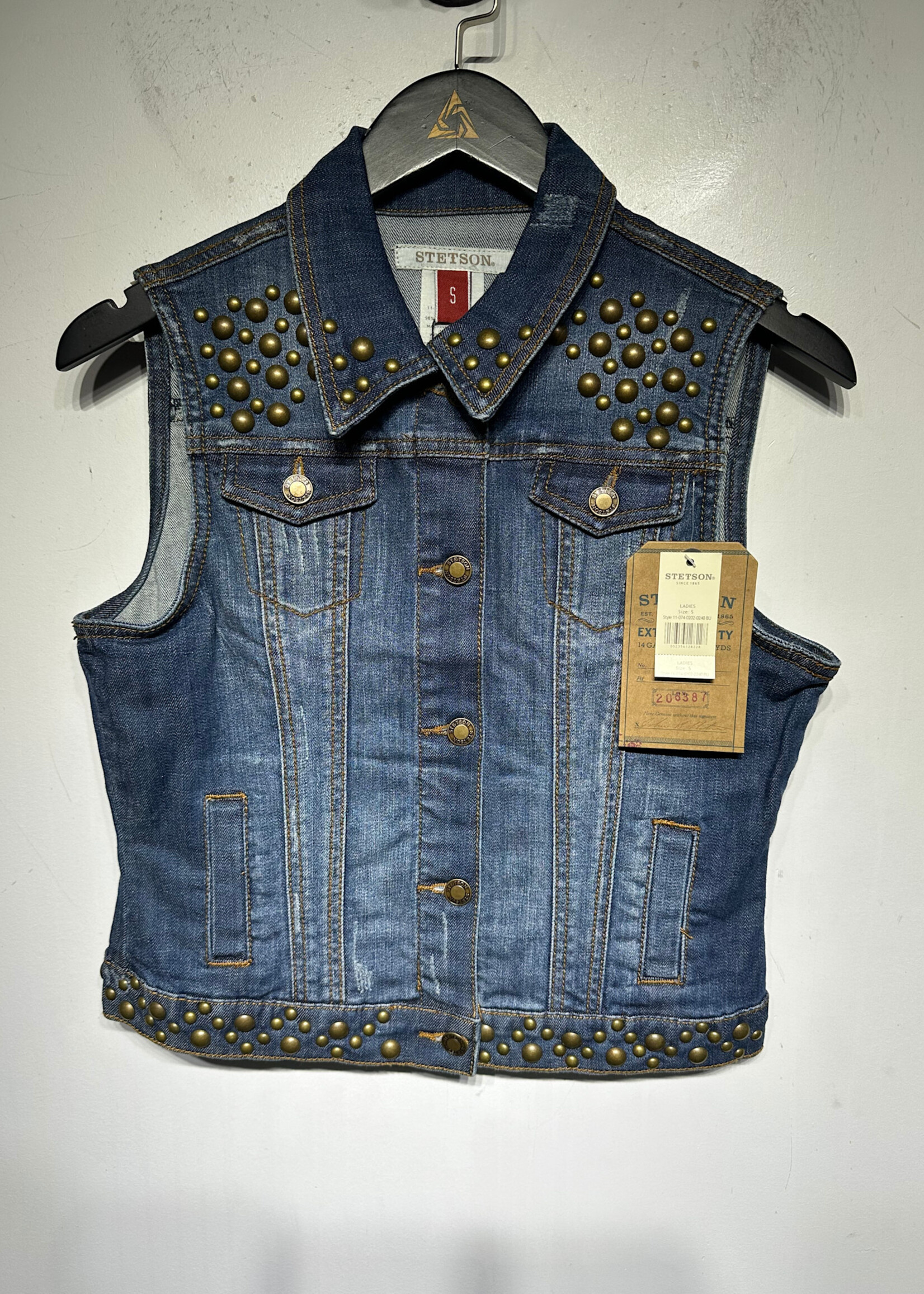 Stetson NWT Embellished Denim Vest Fem S