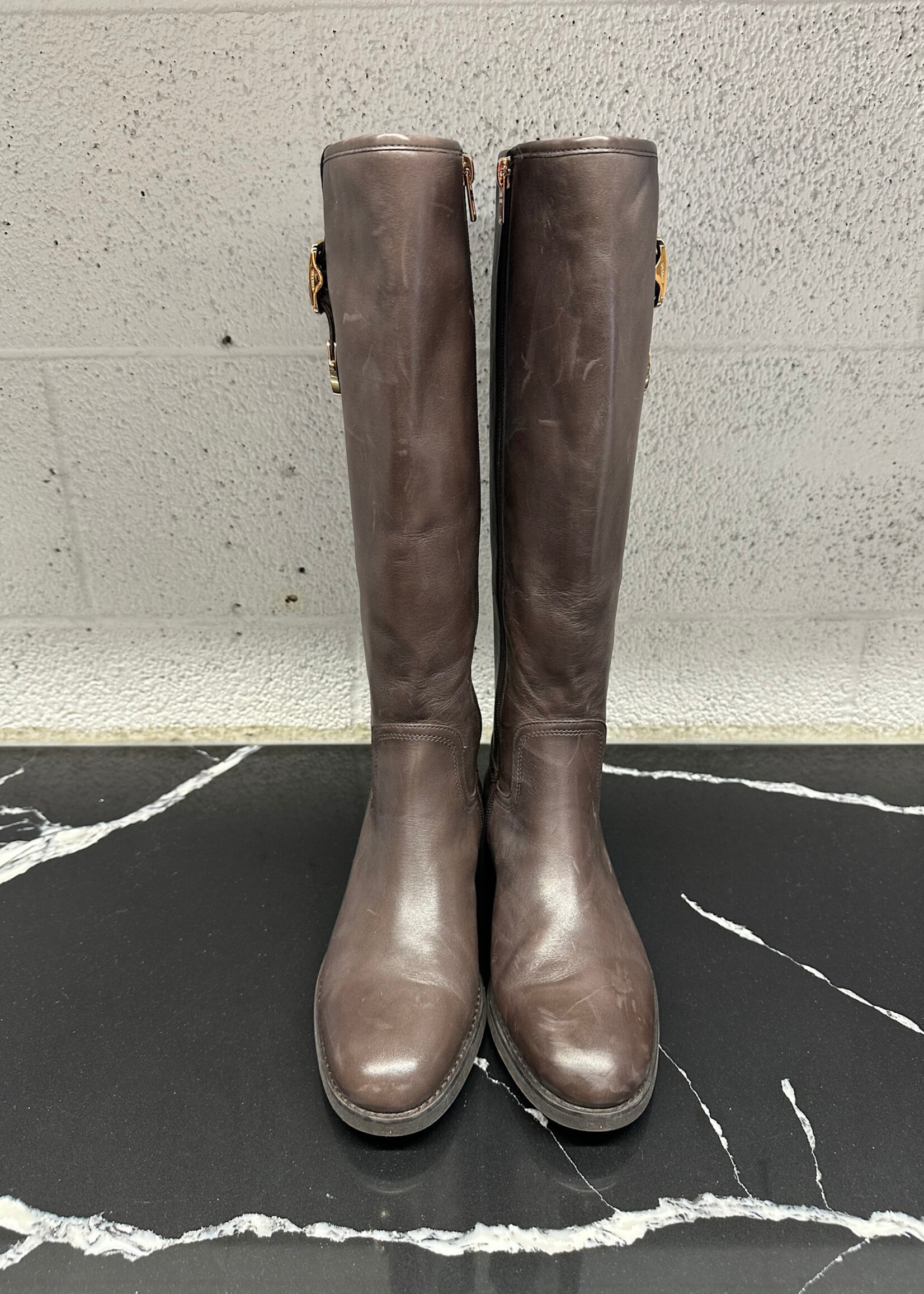 Coach Brown Leather Riding Boots Fem 7.5