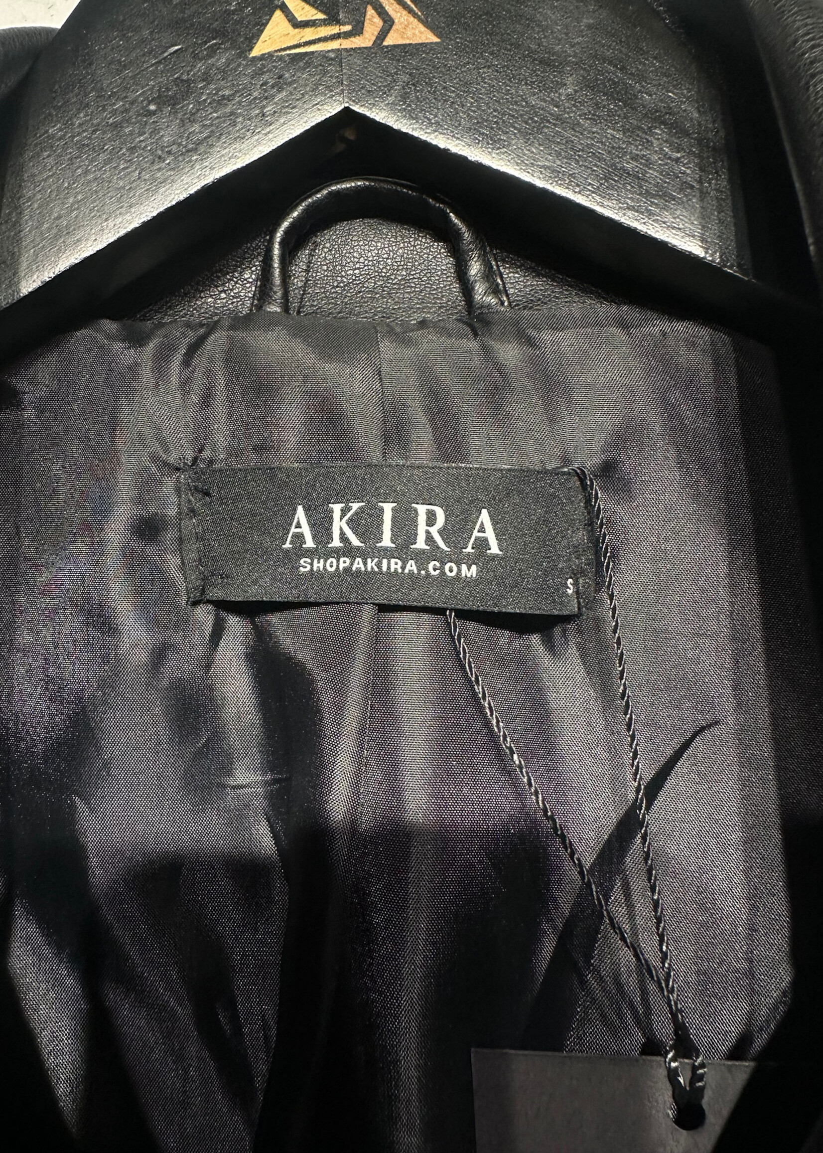 Akira Faux Leather/Fur Long Jacket S