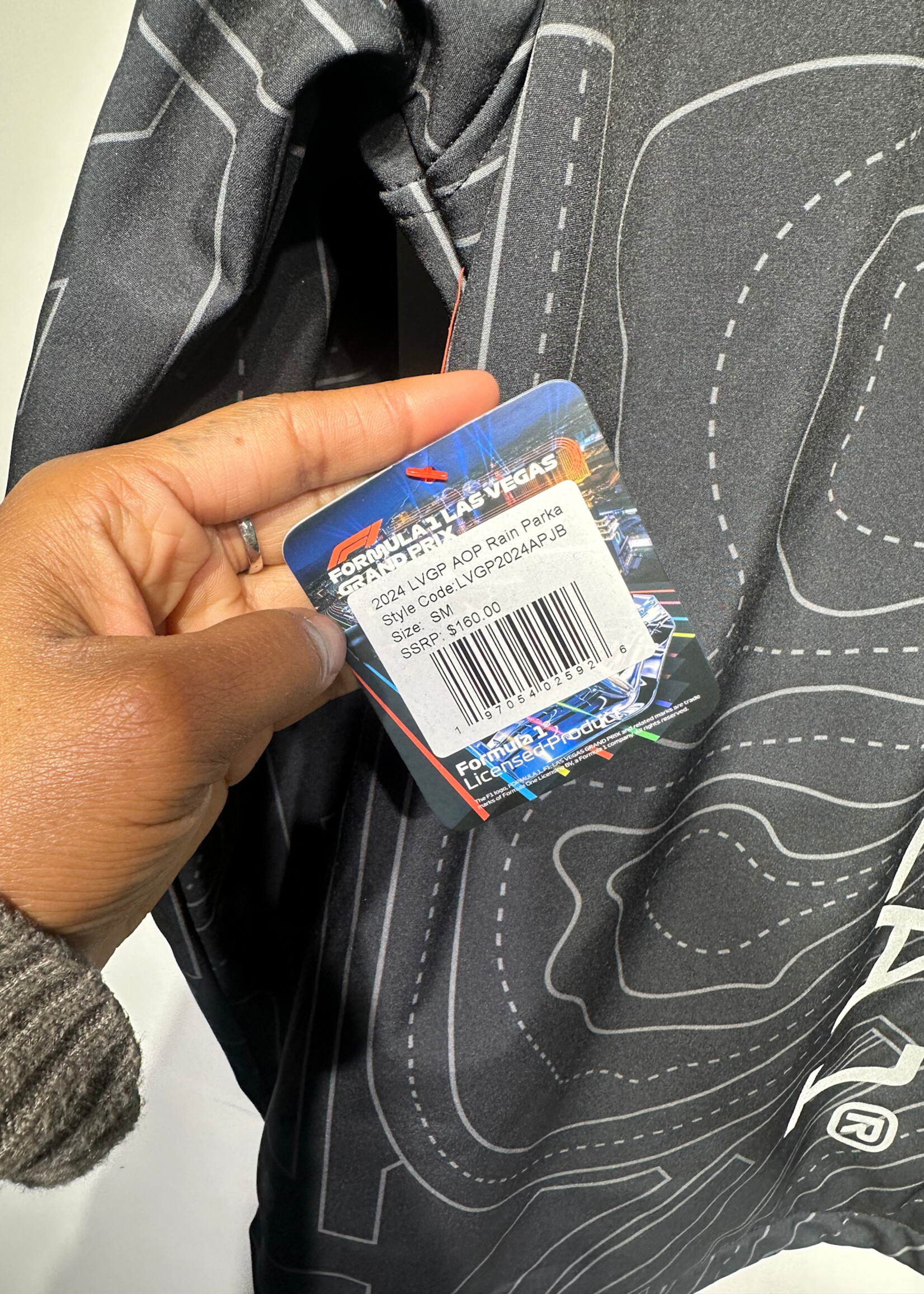 F1 NWT Map Print Hooded Jacket Masc S